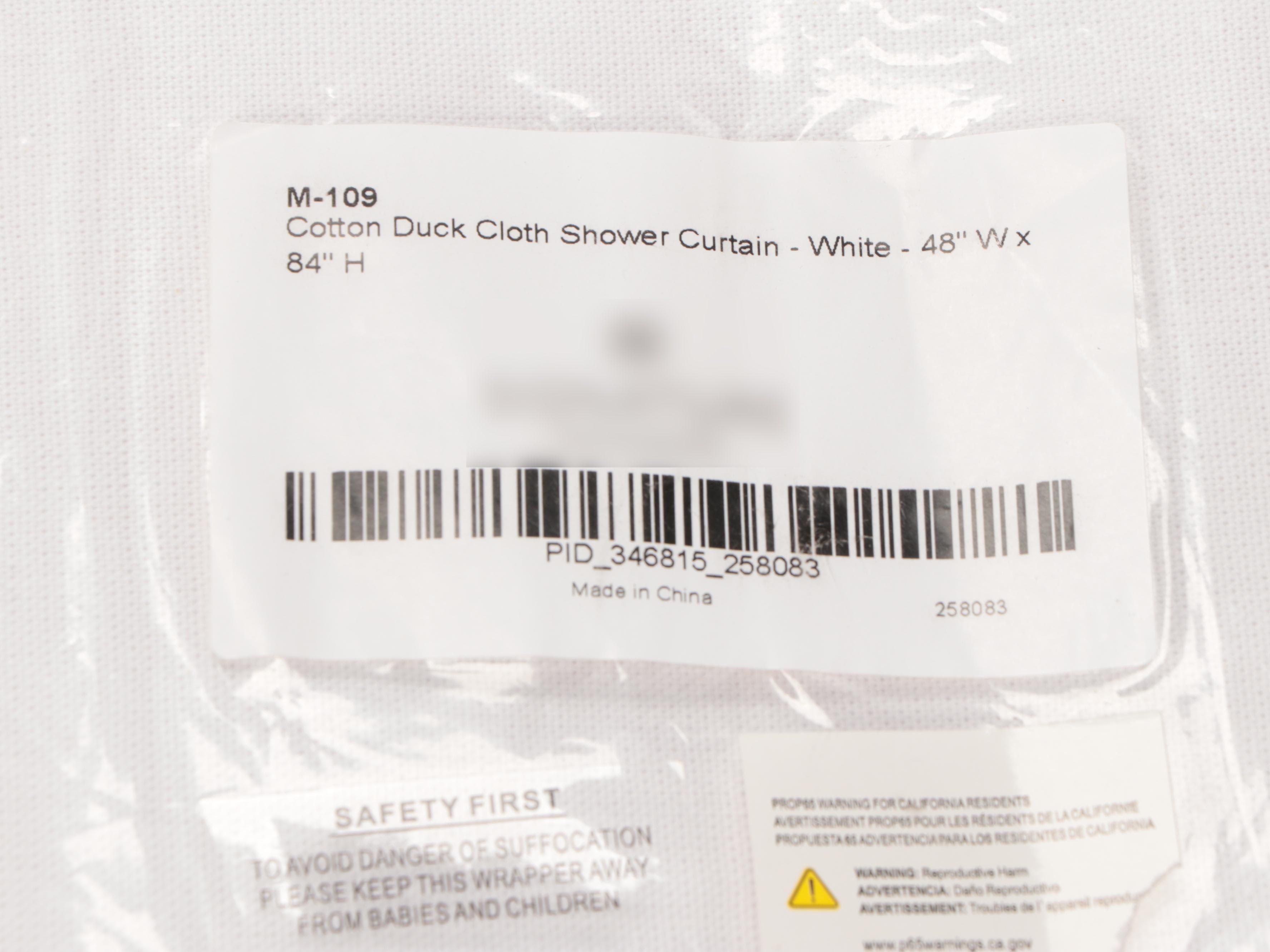 Oval Solid Brass Shower Curtain Rod and Cotton Duck Cloth Shower Curtains