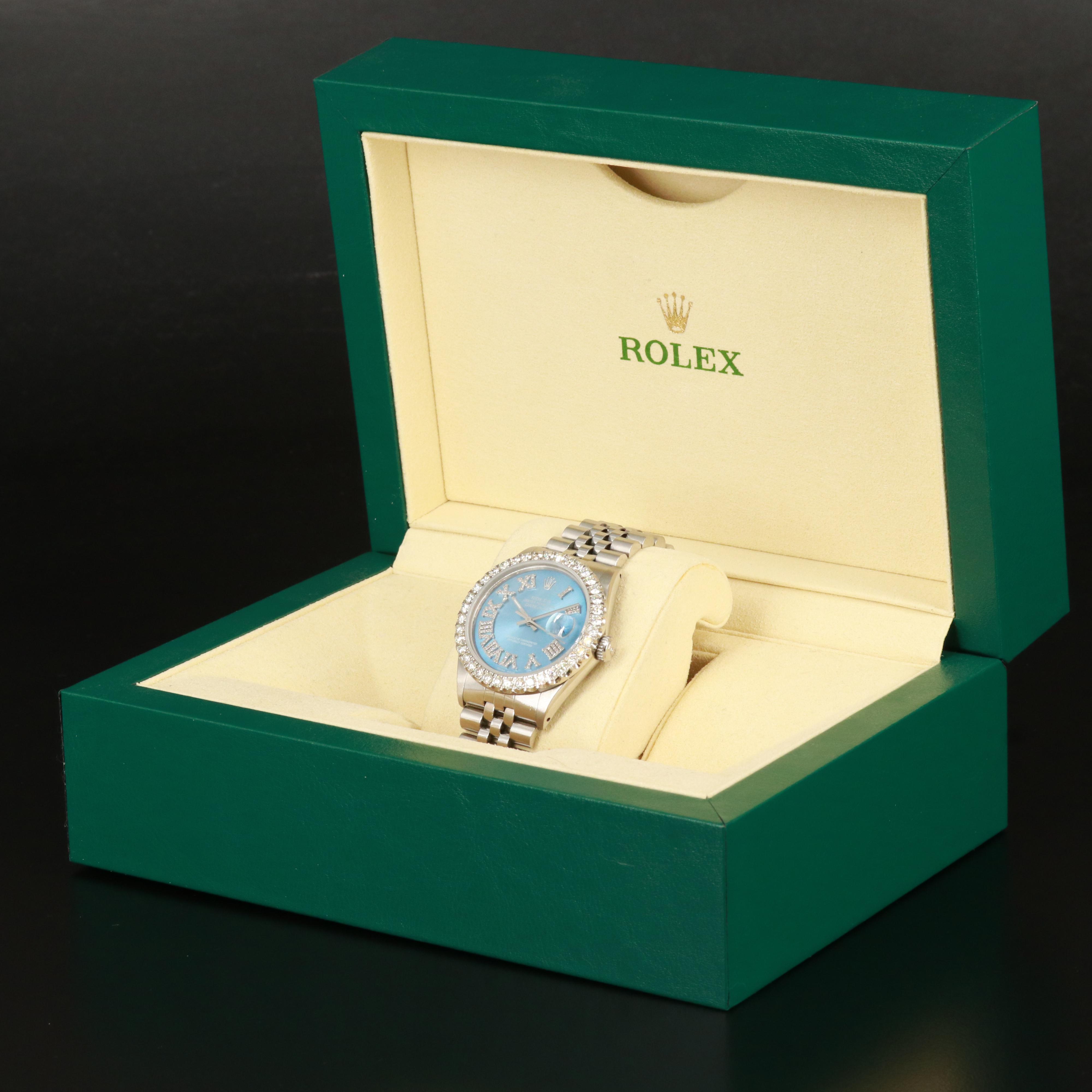 Circa 1978 Rolex Datejust 3.00 CTW Diamond Watch