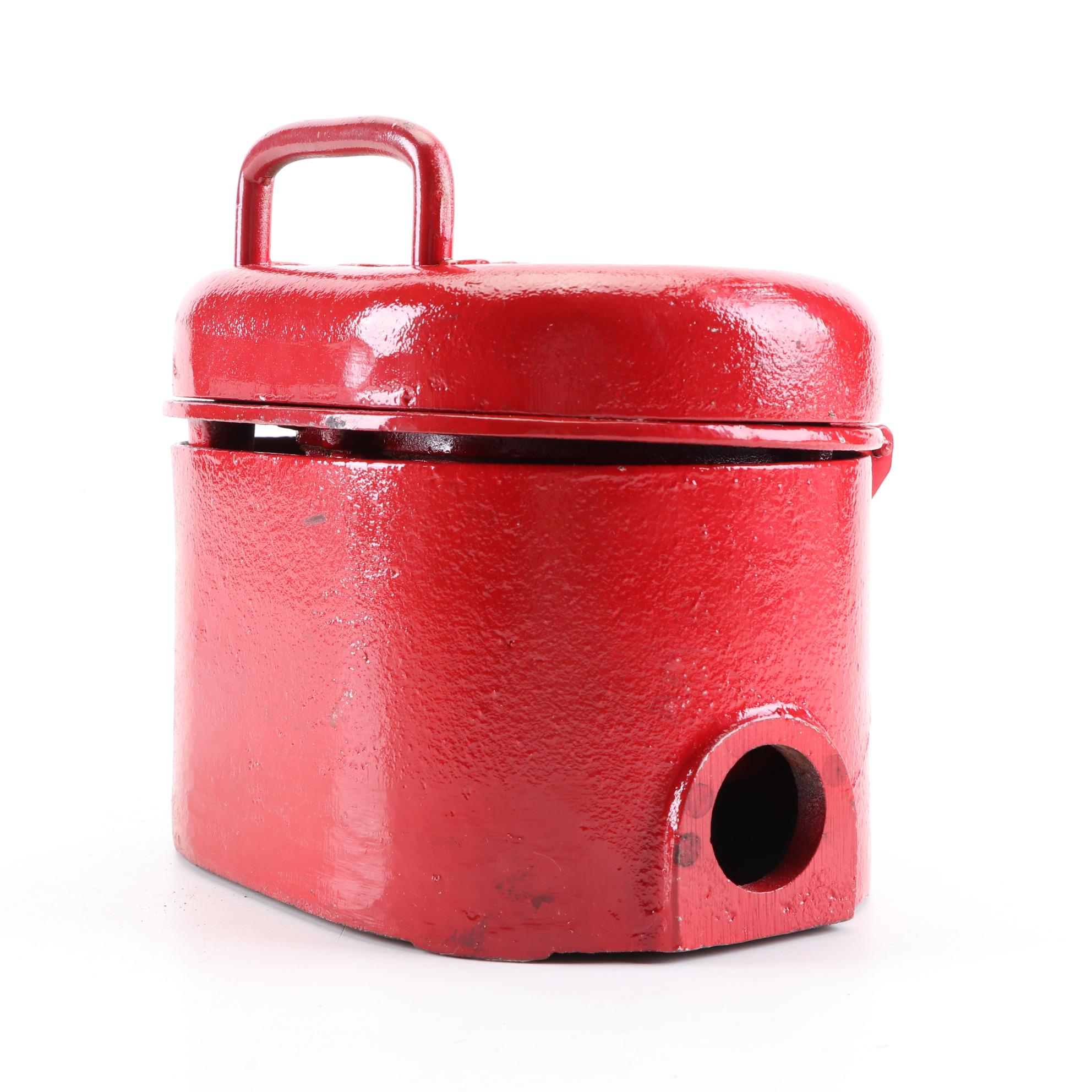 Cast Iron "In Case of Fire Pull Down Hook" Wall Mount Fire Alarm, Mid-20th C.