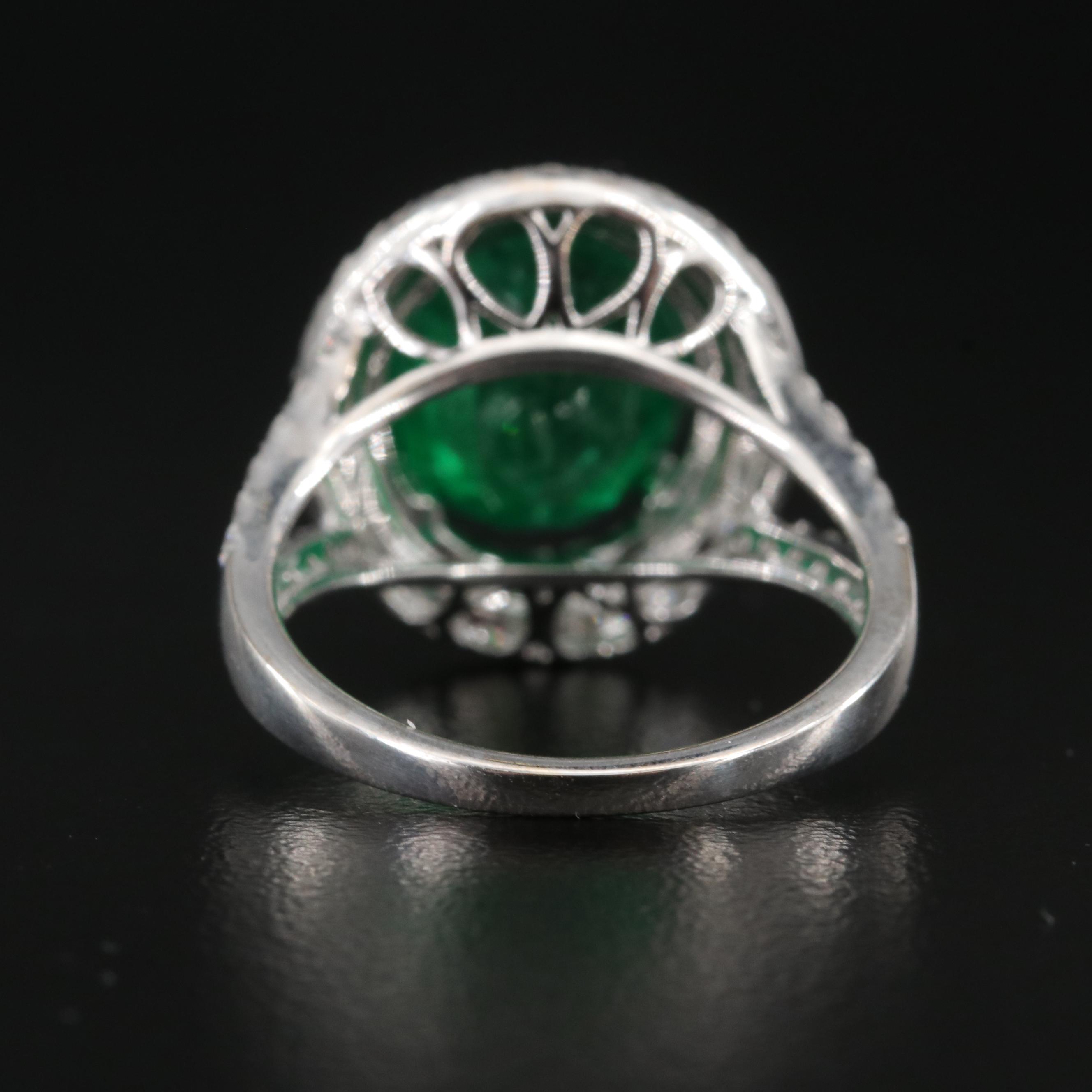 Oscar Friedman 18K 4.26 CT Emerald and Diamond Ring with GIA Report