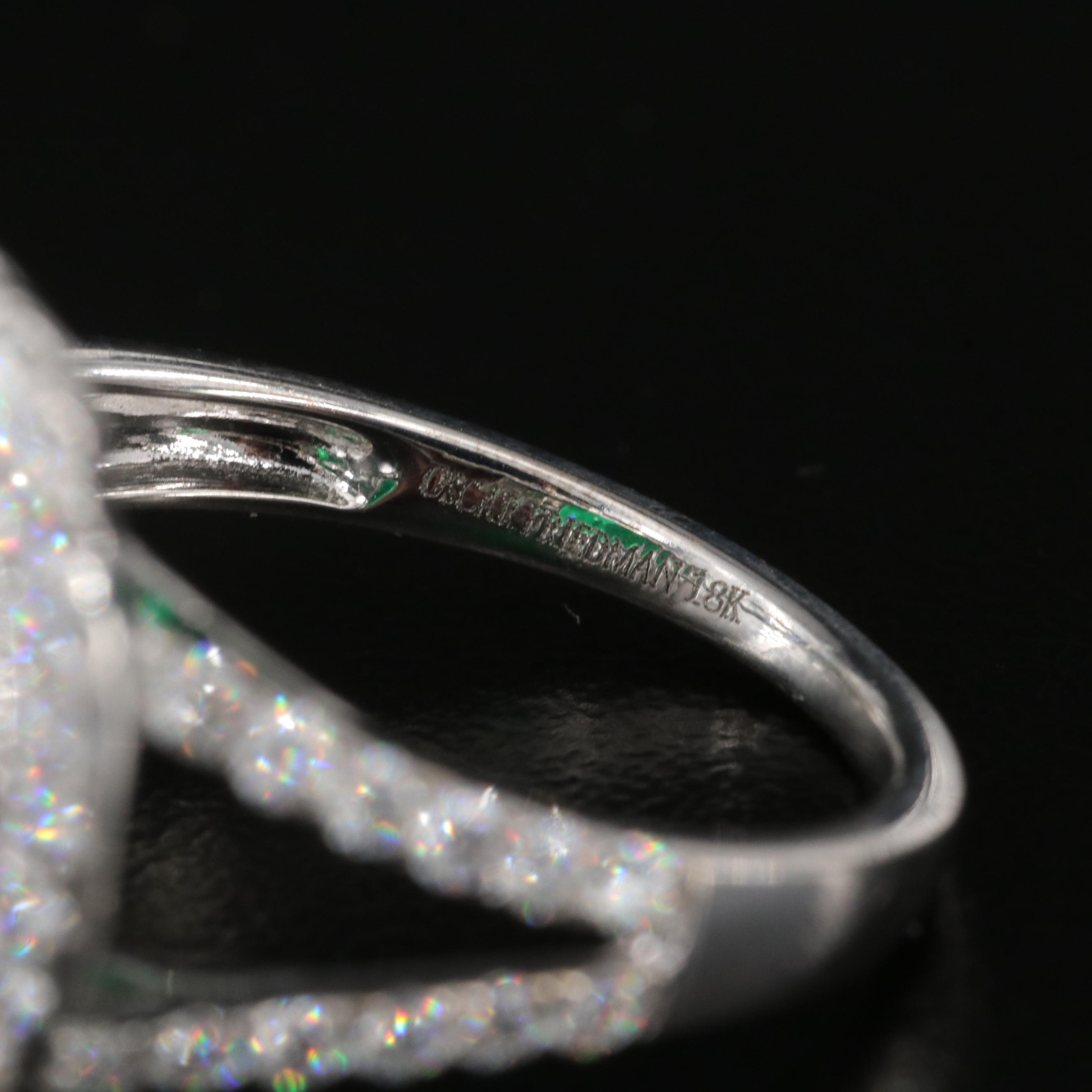 Oscar Friedman 18K 4.26 CT Emerald and Diamond Ring with GIA Report