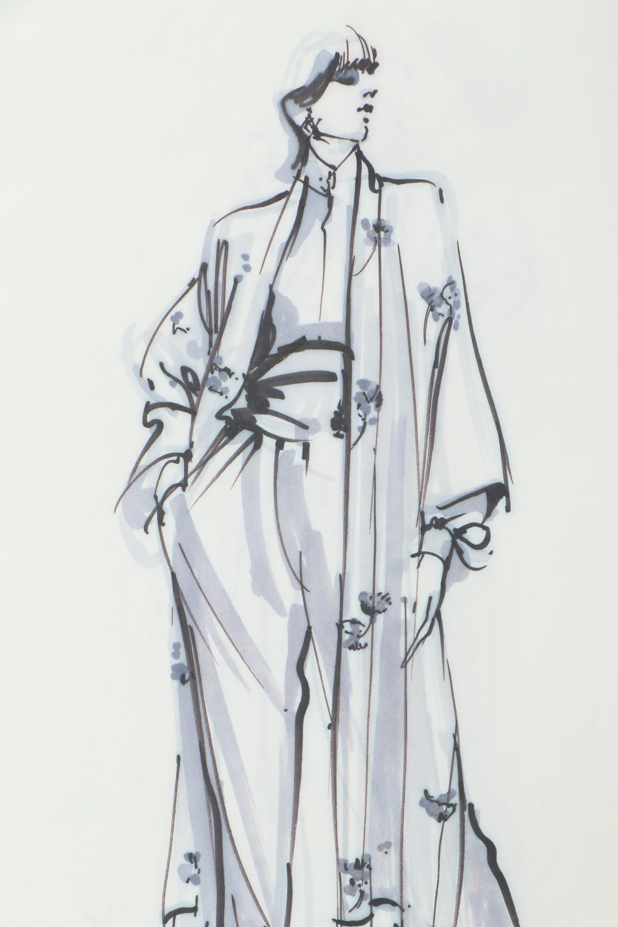 Margaret Voelker-Ferrier Fashion Ink Drawing Illustrations