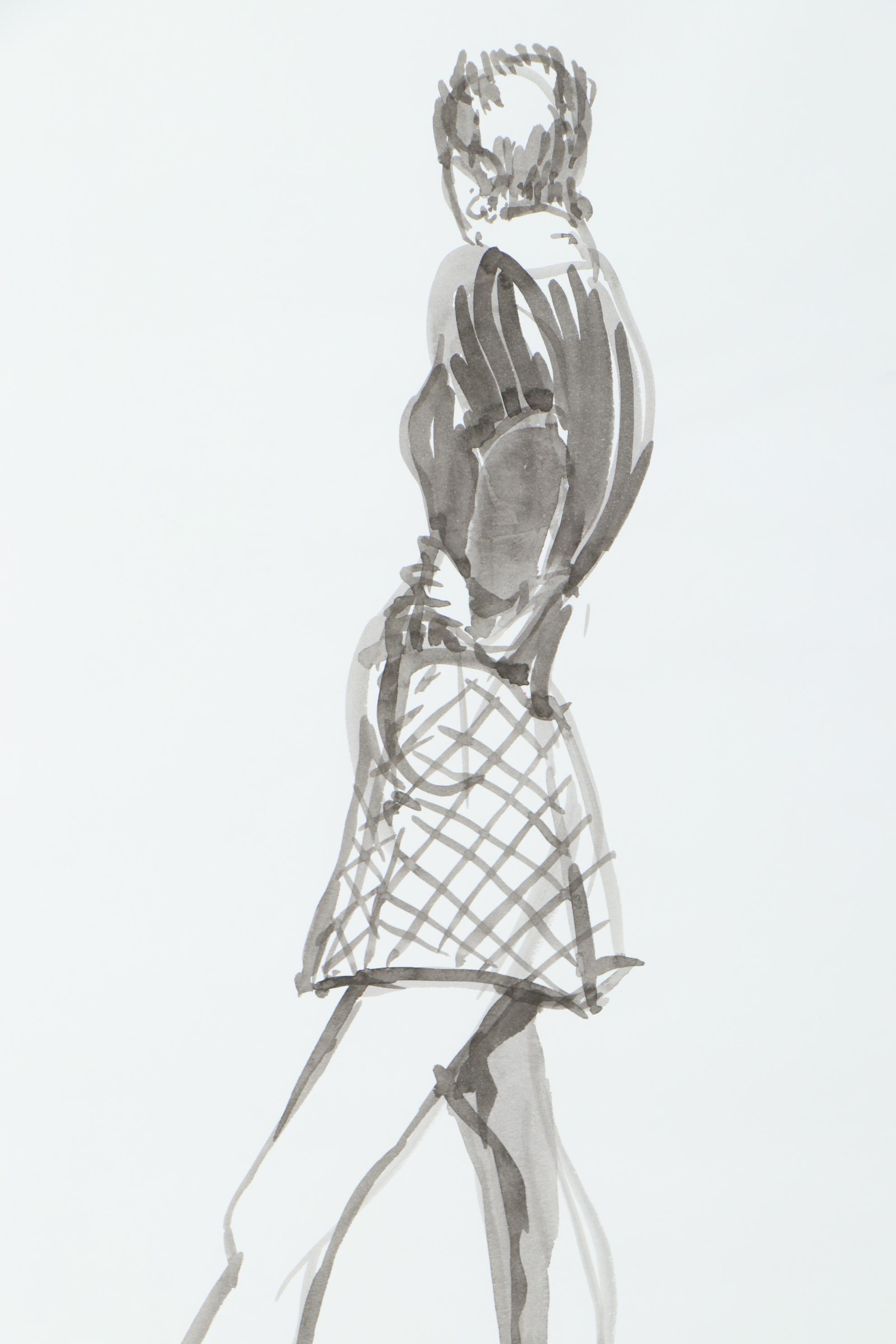 Margaret Voelker-Ferrier Fashion Ink Drawing Illustrations