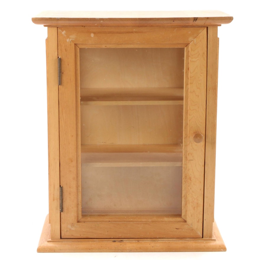 Small American Primitive Style Maple Display Cabinet