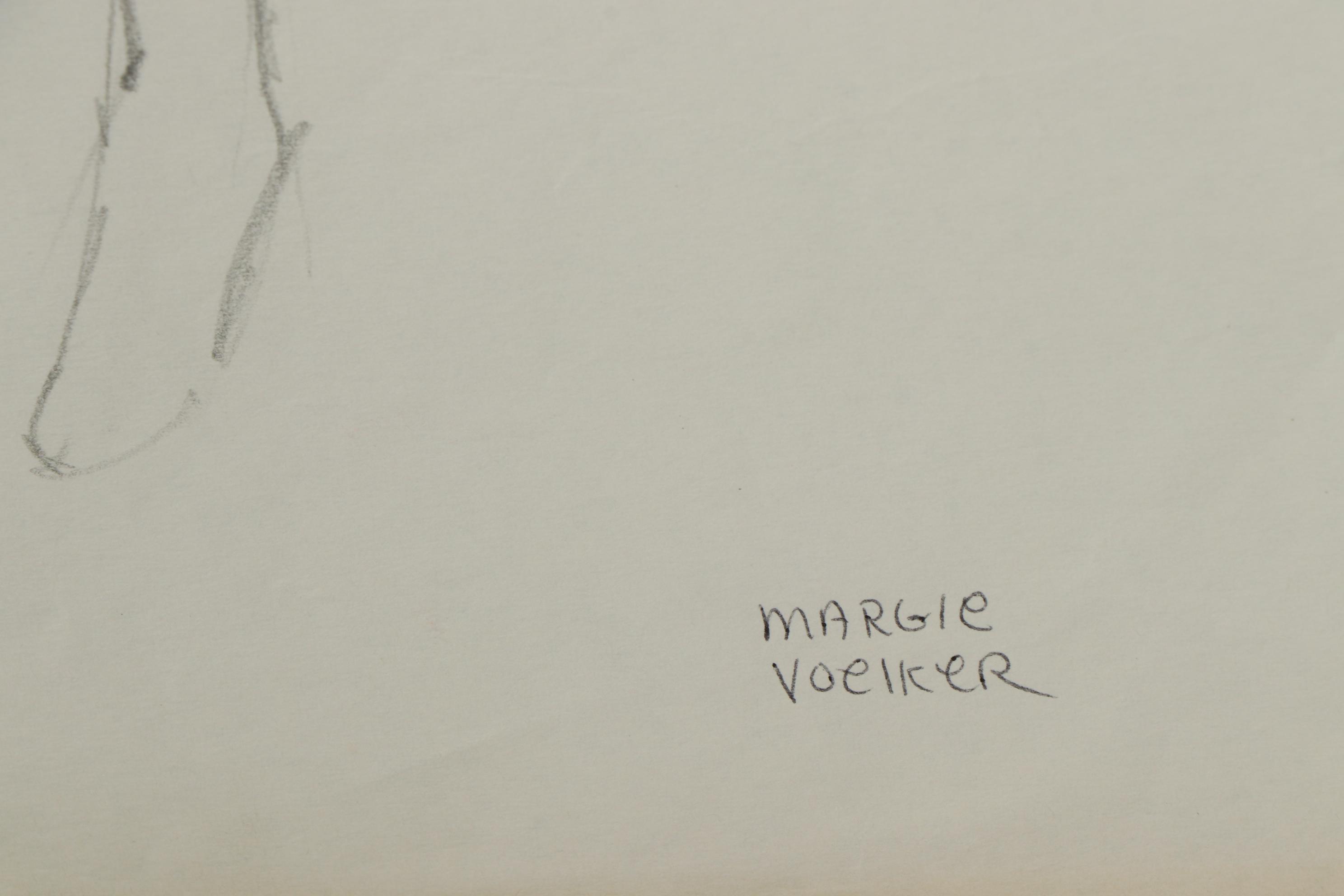 Margaret Voelker-Ferrier Mixed Media Fashion Illustrations, Circa 1969