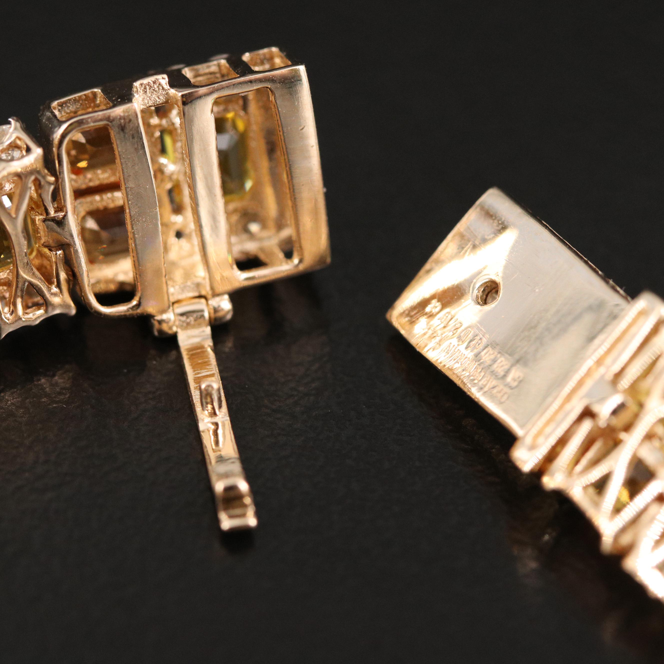 Oscar Friedman 14K Sapphire and 2.19 CTW Diamond Bracelet