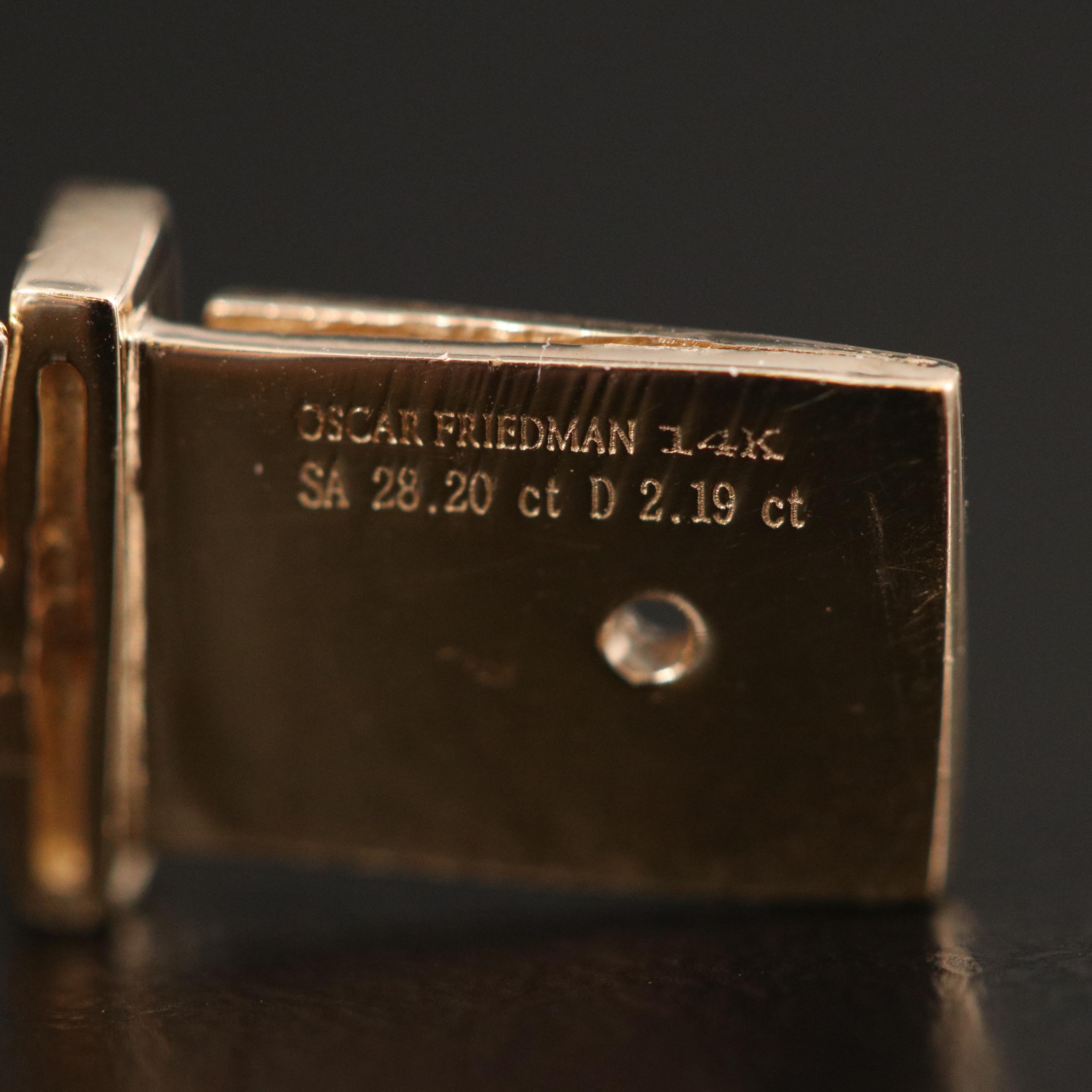 Oscar Friedman 14K Sapphire and 2.19 CTW Diamond Bracelet