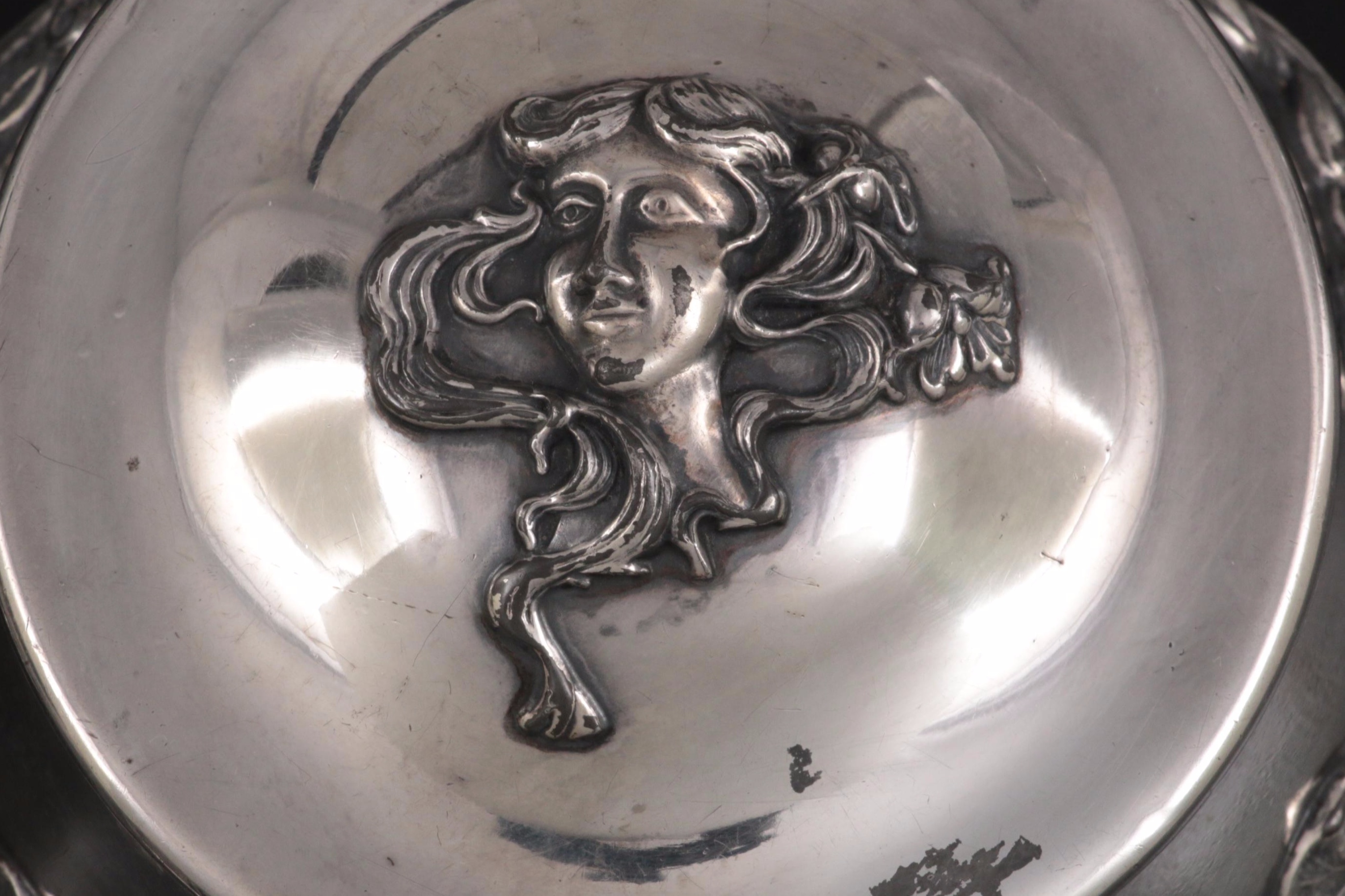 Mermod Jaccard & Co Silver Plate with Other Glass Silver Plate Lidded Jars