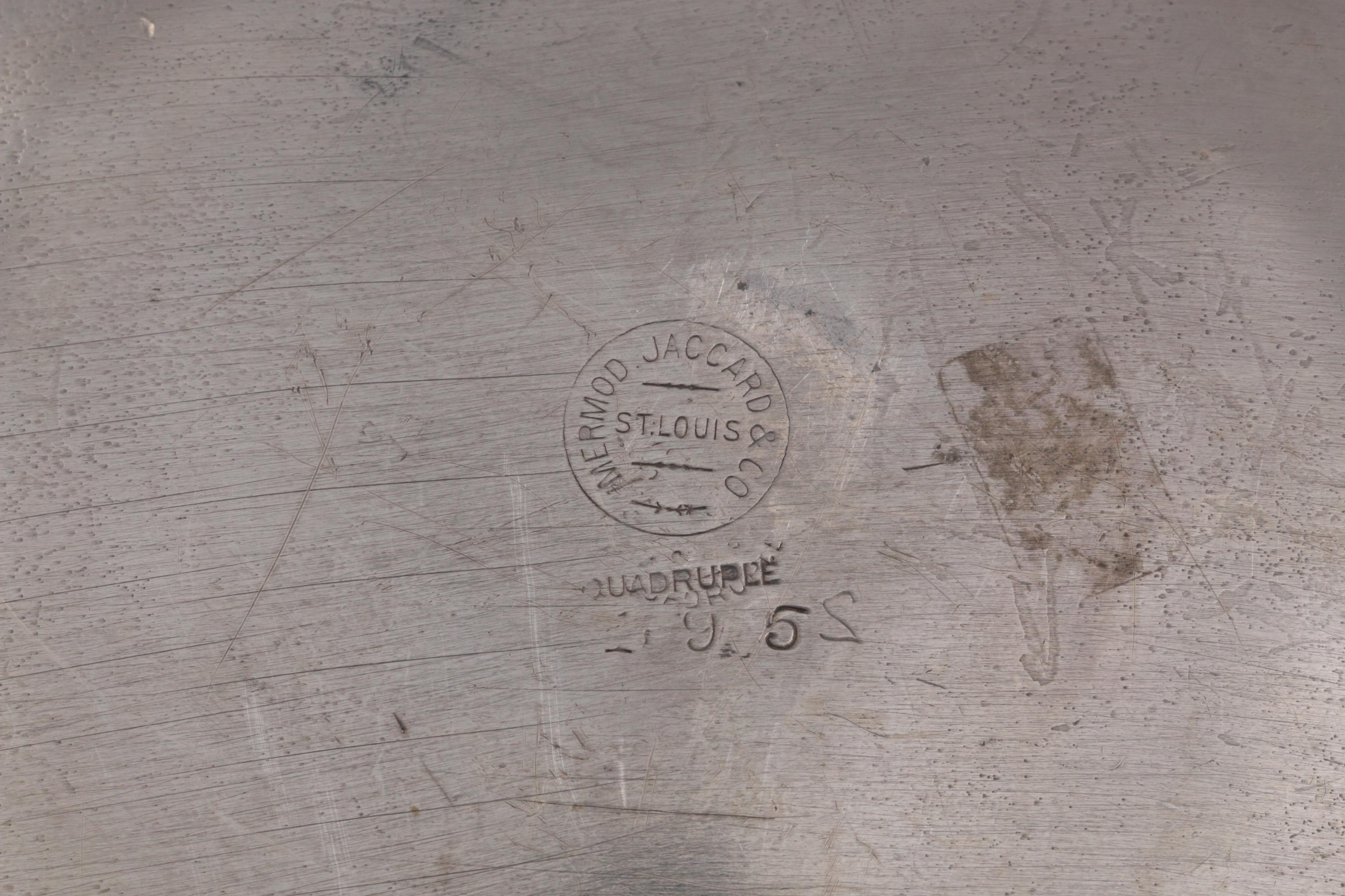 Mermod Jaccard & Co Silver Plate with Other Glass Silver Plate Lidded Jars