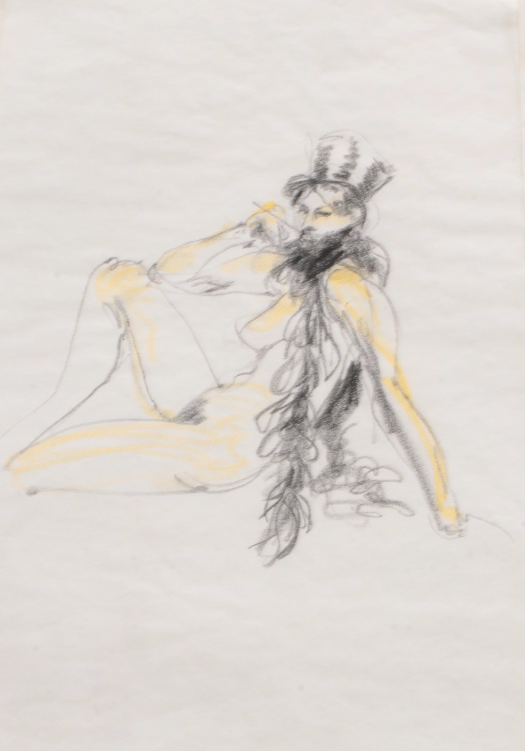 Margaret Voelker-Ferrier Mixed Media Figure Study Drawings