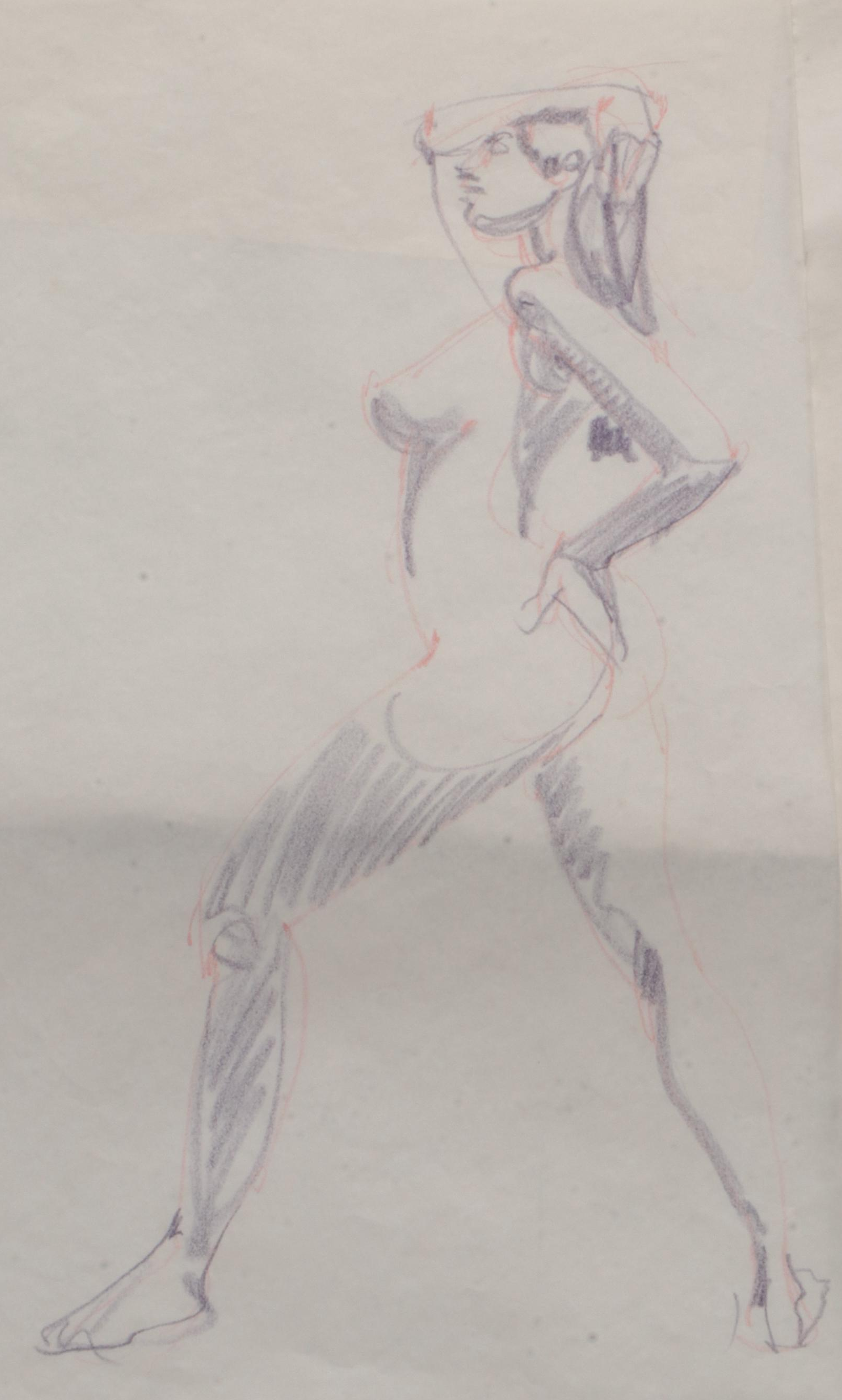 Margaret Voelker-Ferrier Mixed Media Figure Study Drawings