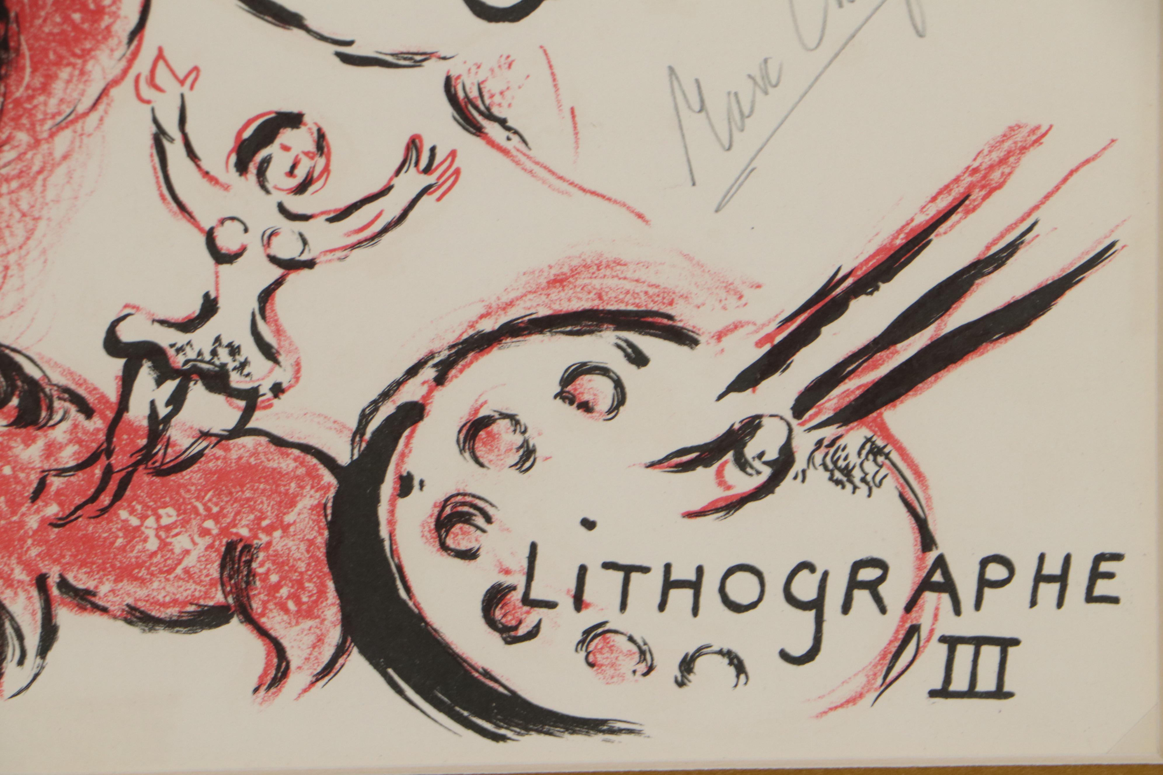 Marc Chagall Lithograph Cover from "Chagall: Lithograph III," 1969