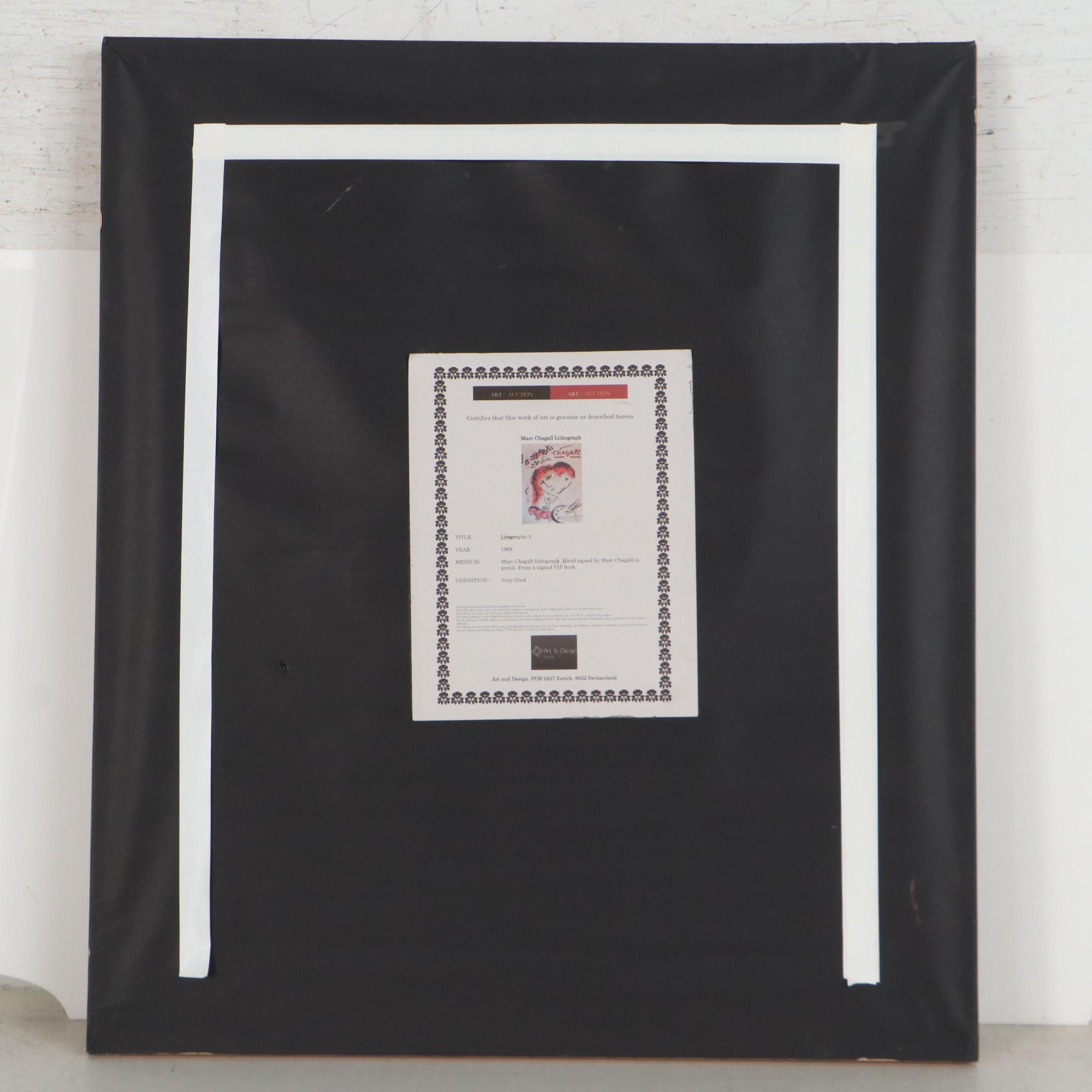 Marc Chagall Lithograph Cover from "Chagall: Lithograph III," 1969