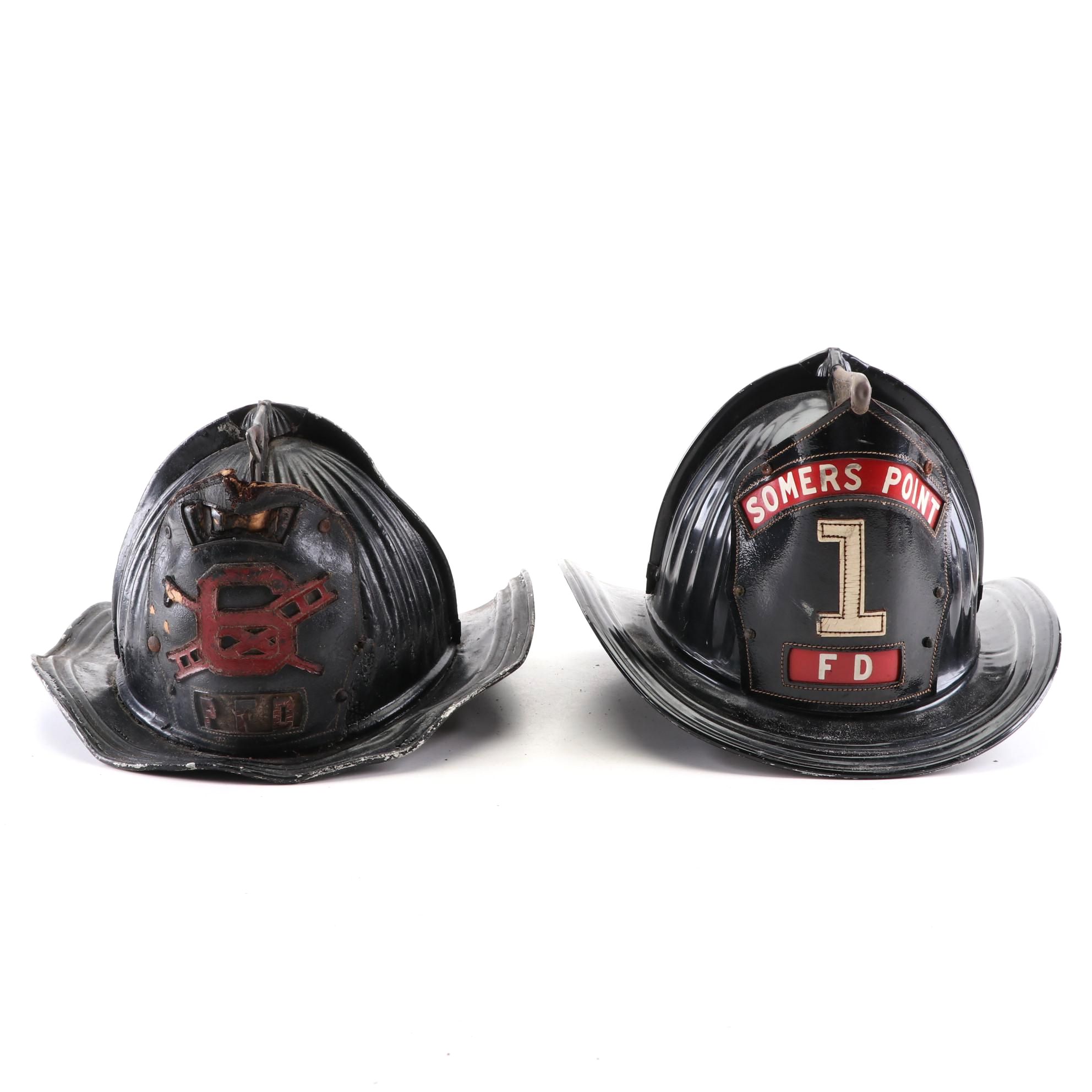 Cairns & Bros. "6 PFD" and "Somers Point 1 FD" Firefighting Helmets
