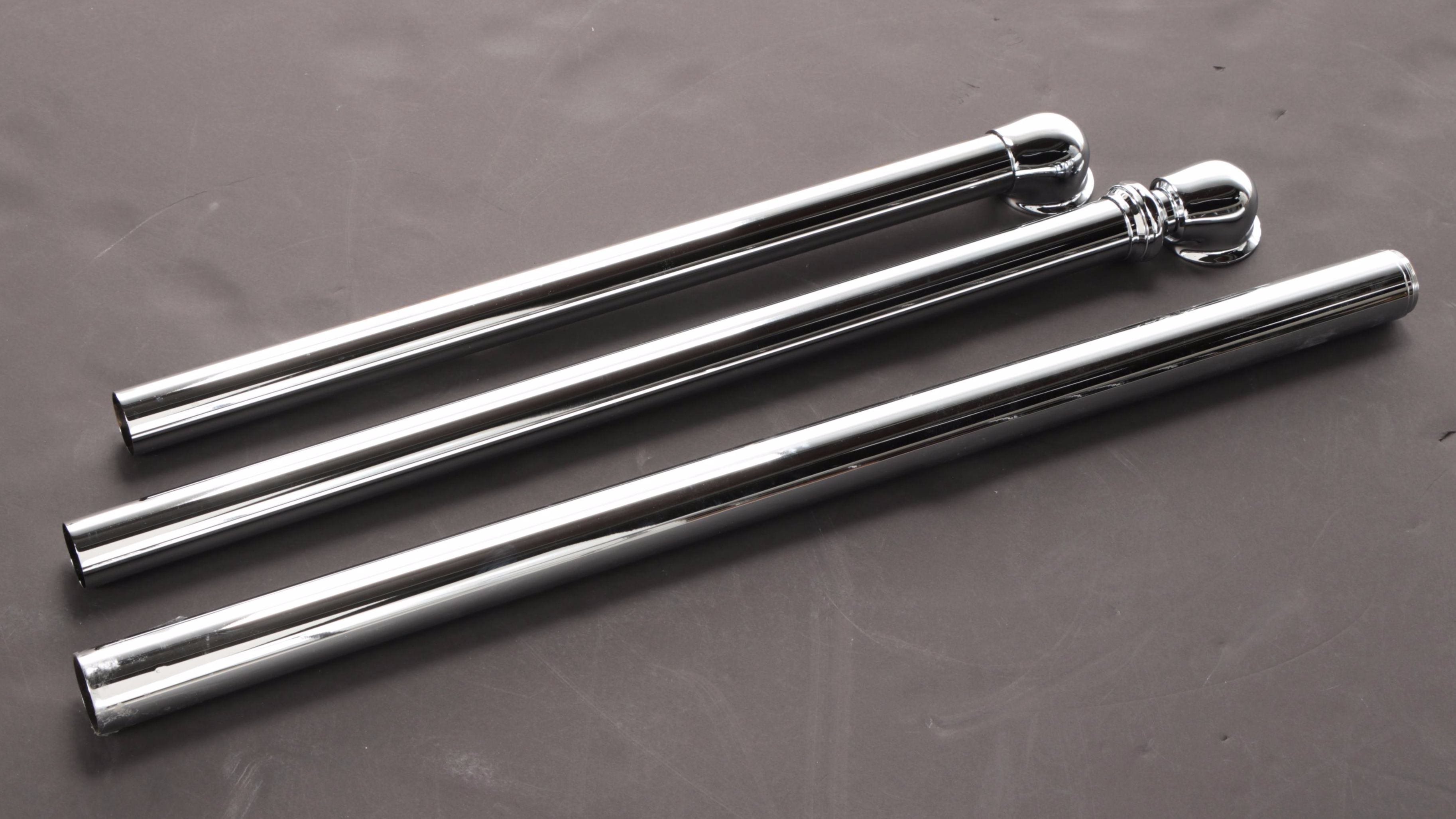 Chrome Gooseneck Freestanding Tub Faucet, Hand Shower and Tub Drain