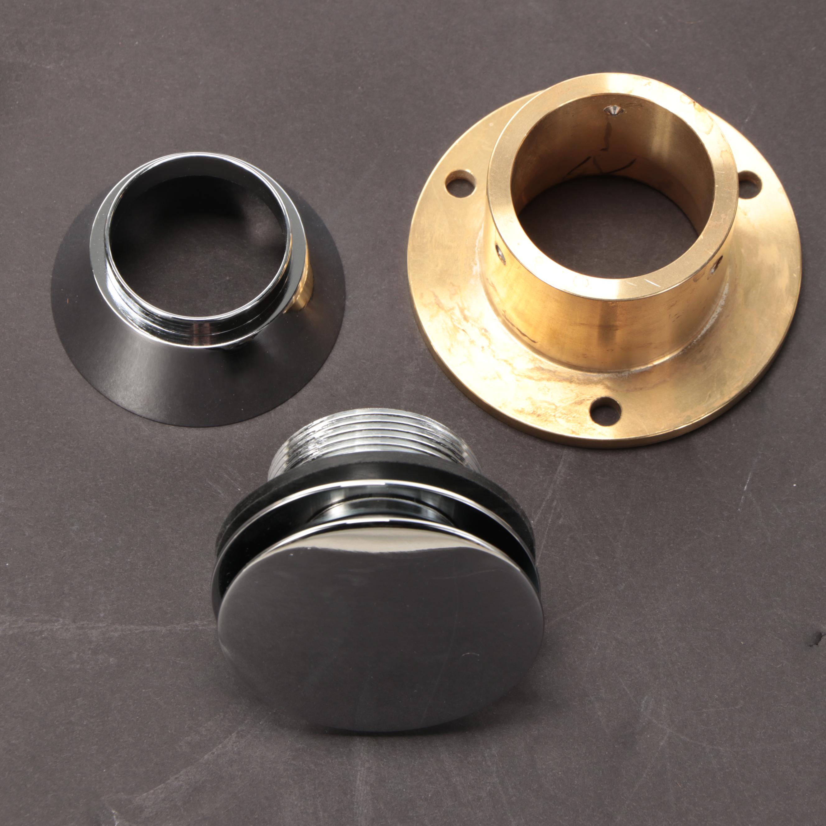 Chrome Gooseneck Freestanding Tub Faucet, Hand Shower and Tub Drain