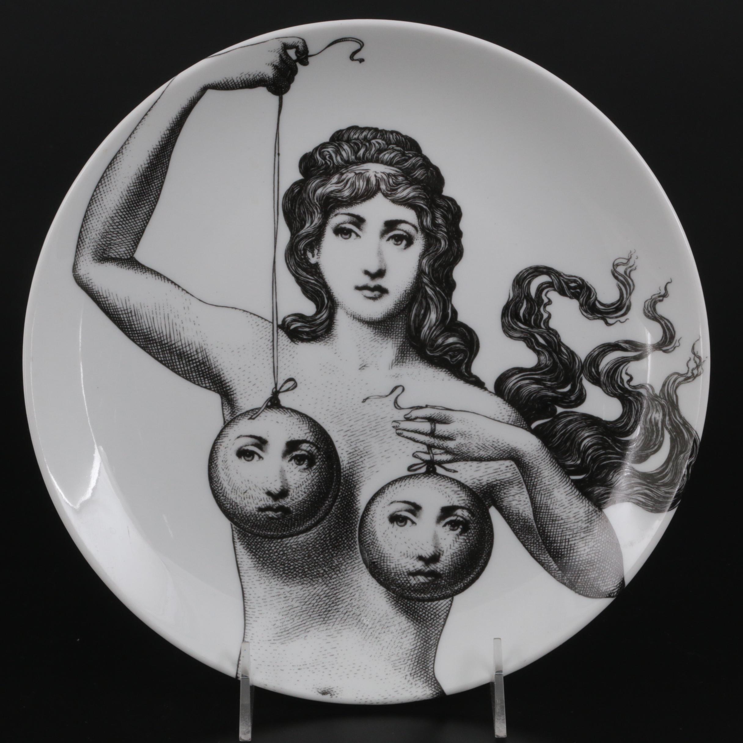 Rosenthal Fornasetti Julia Collection Porcelain Collector Plate with Box