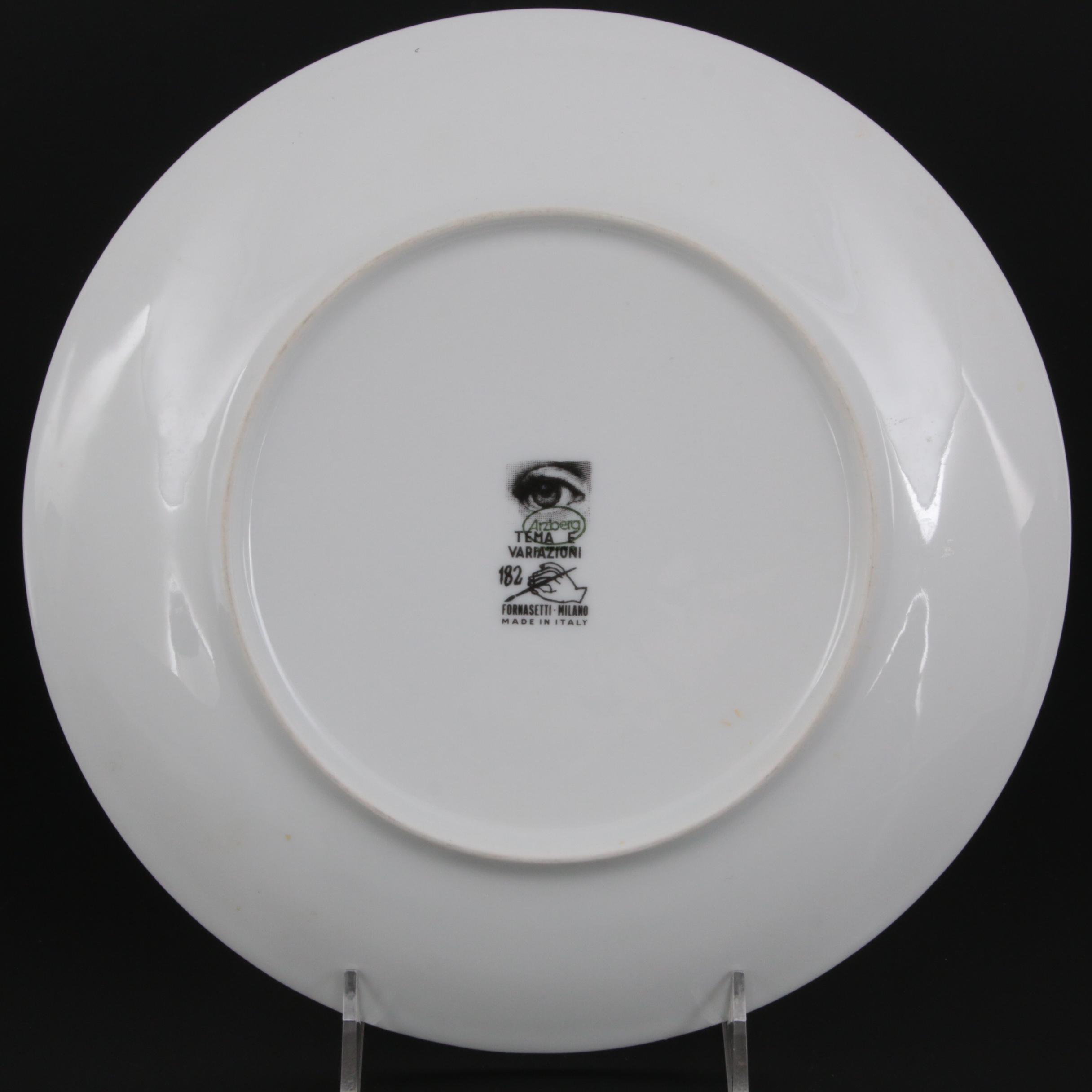 Rosenthal Fornasetti Julia Collection Porcelain Collector Plate with Box