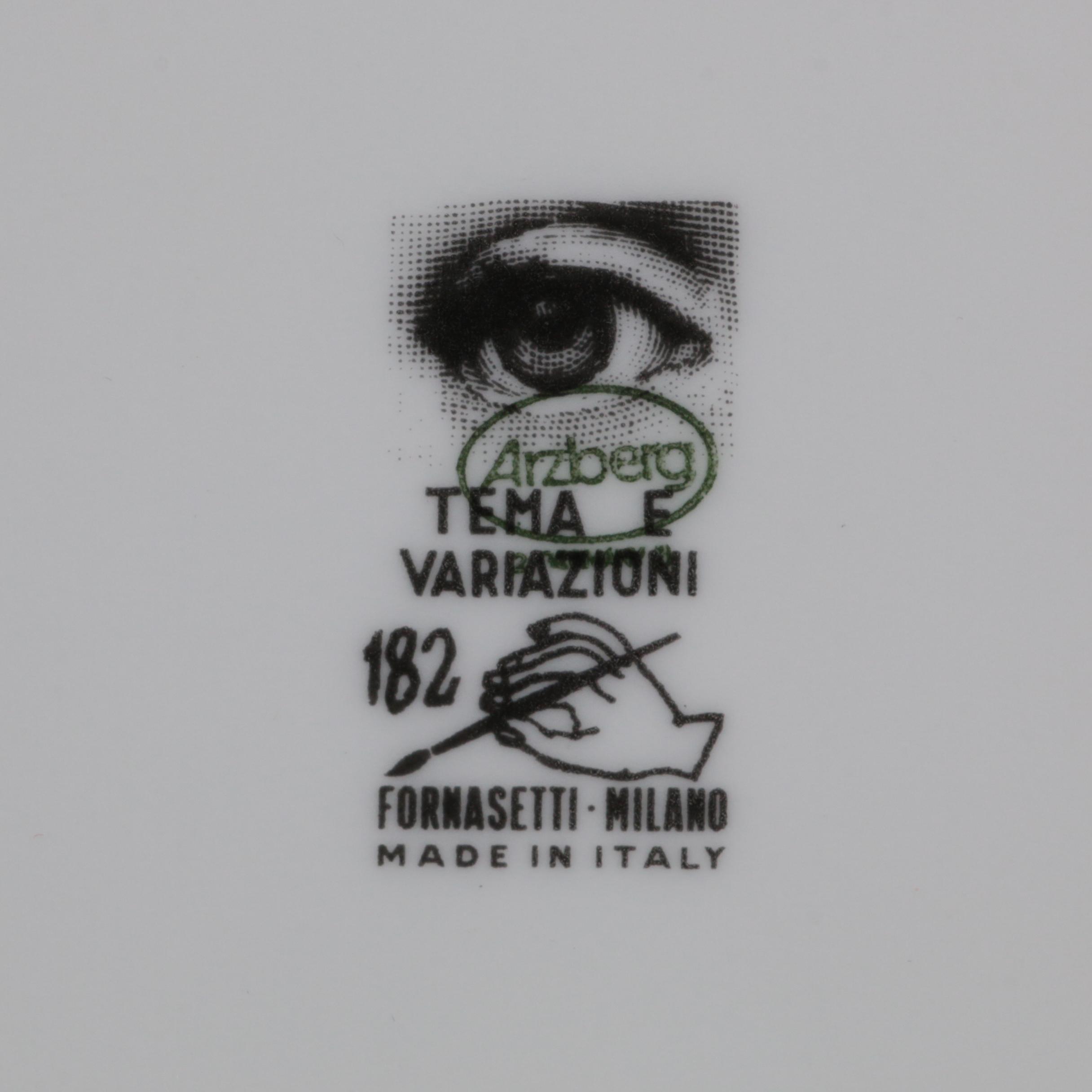 Rosenthal Fornasetti Julia Collection Porcelain Collector Plate with Box