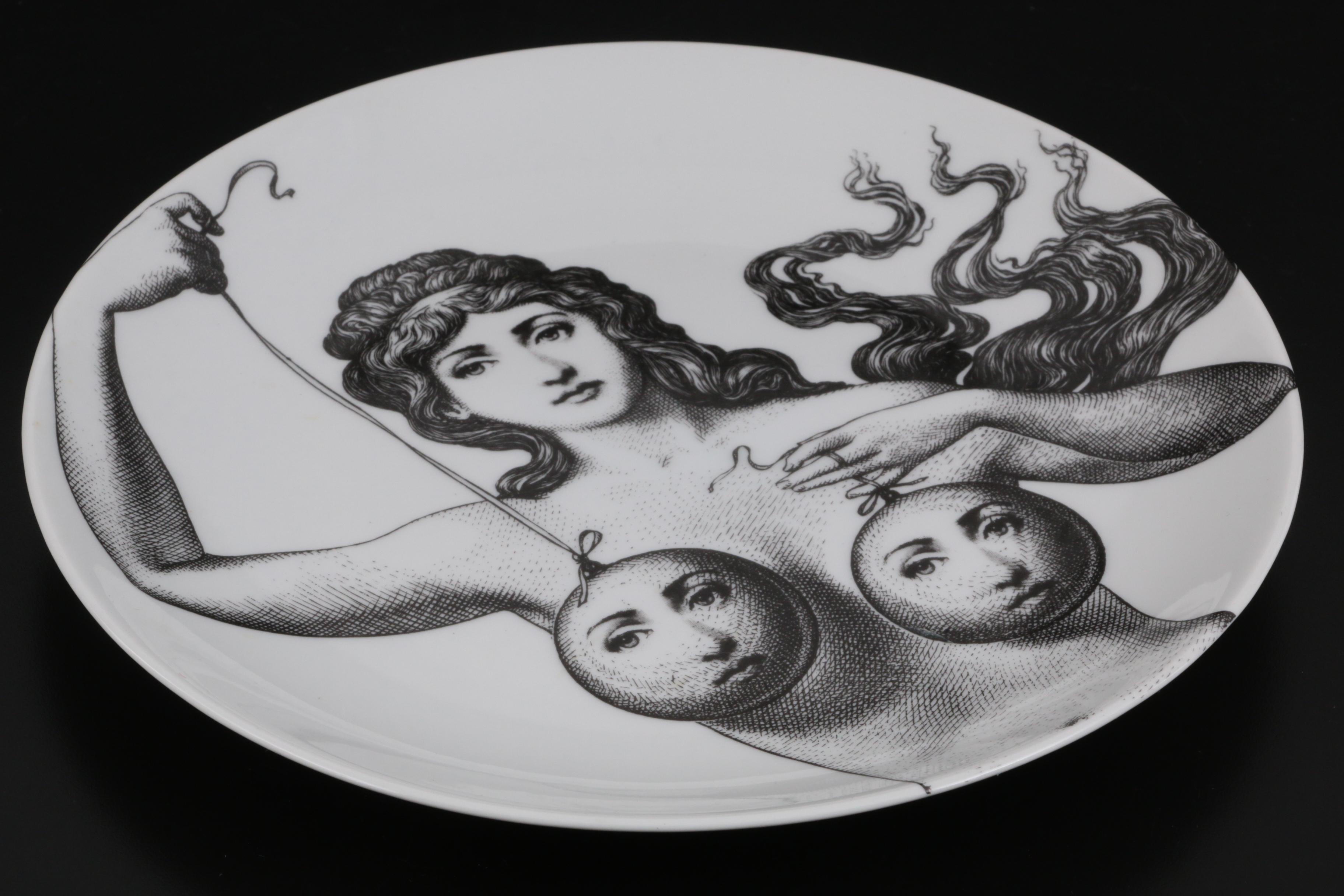 Rosenthal Fornasetti Julia Collection Porcelain Collector Plate with Box