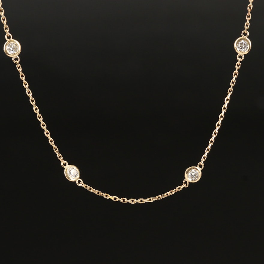 14K 0.75 CTW Diamond Station Necklace