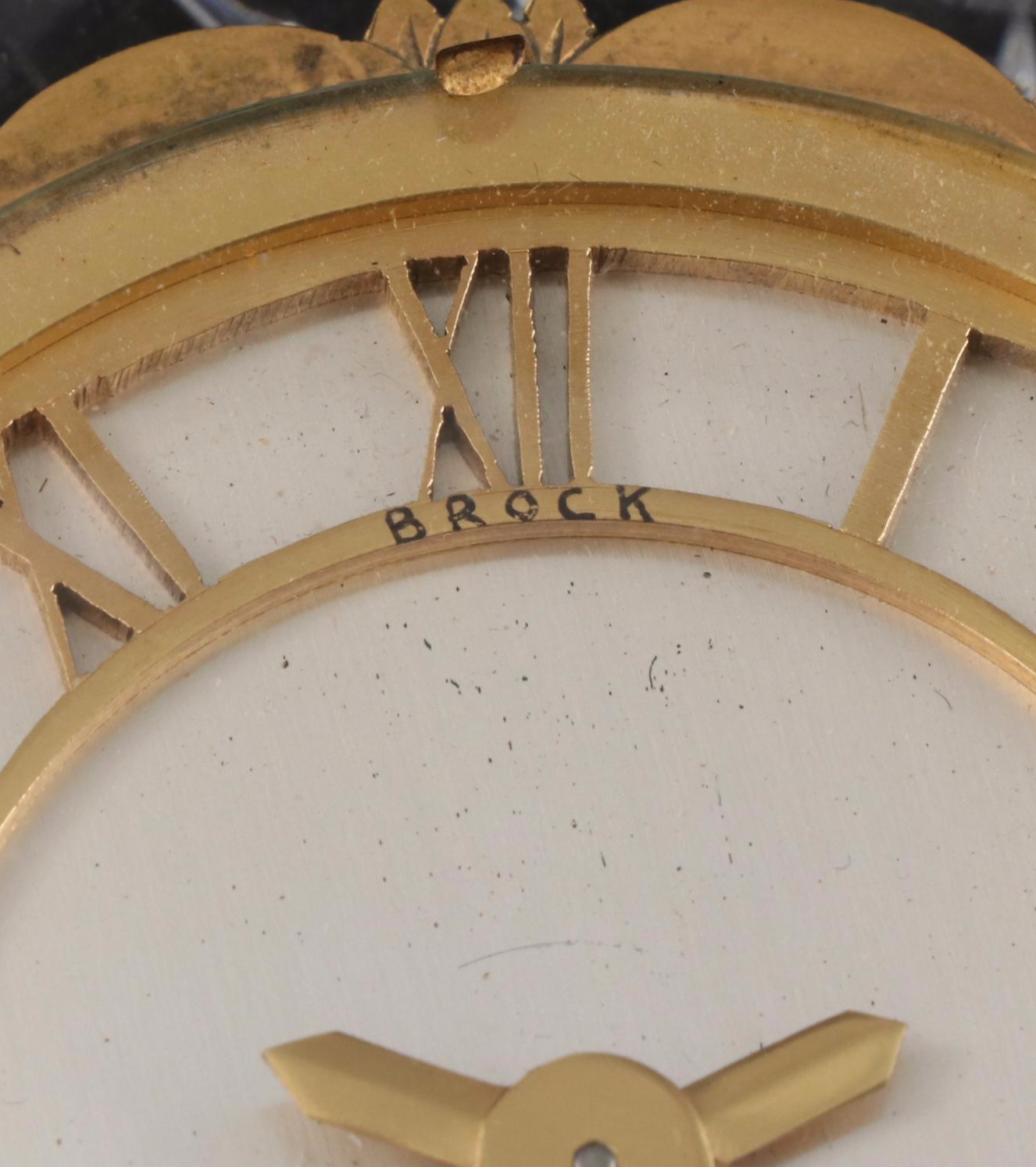 Brock French Crystal Desk Clock, Early to Mid 20th Century