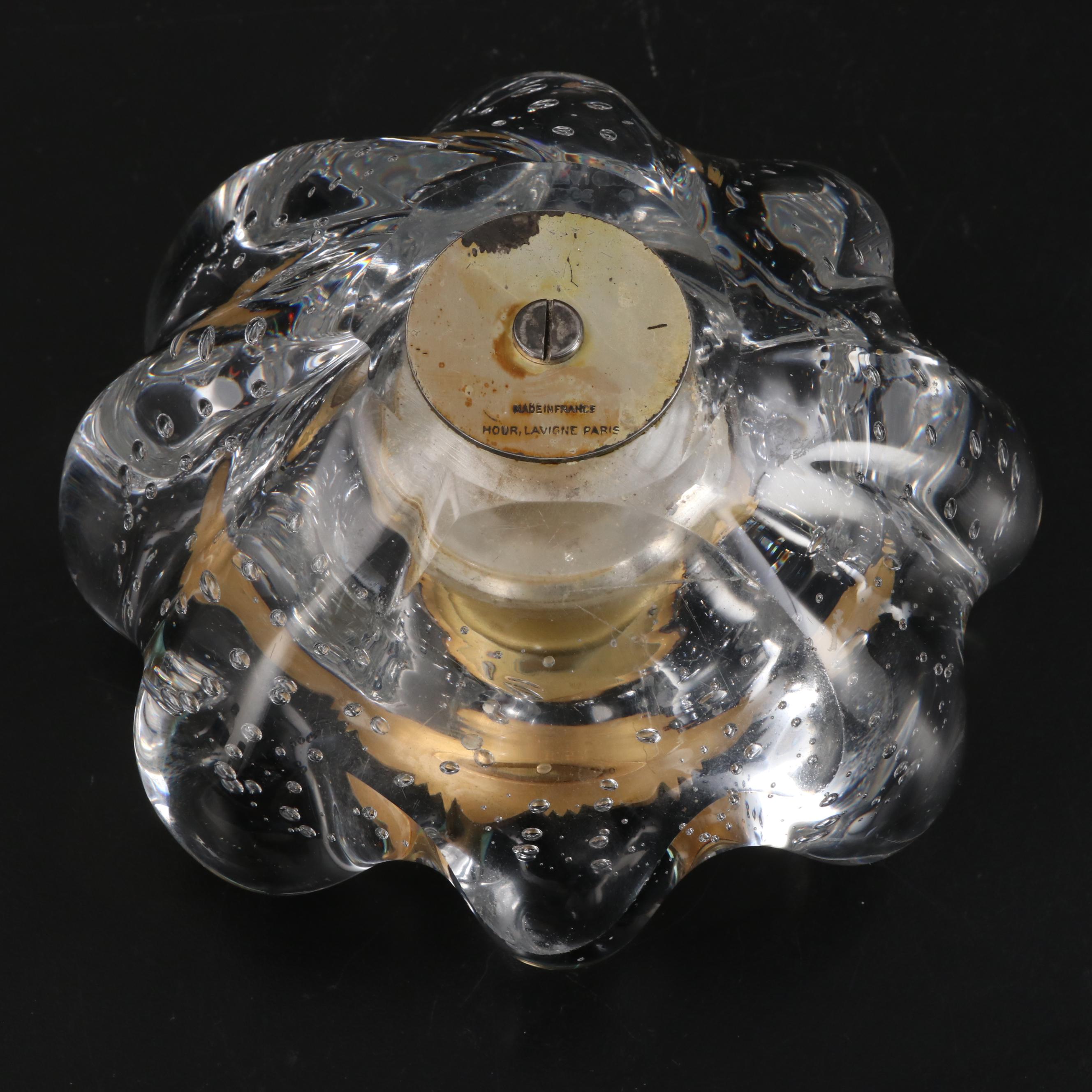 Brock French Crystal Desk Clock, Early to Mid 20th Century