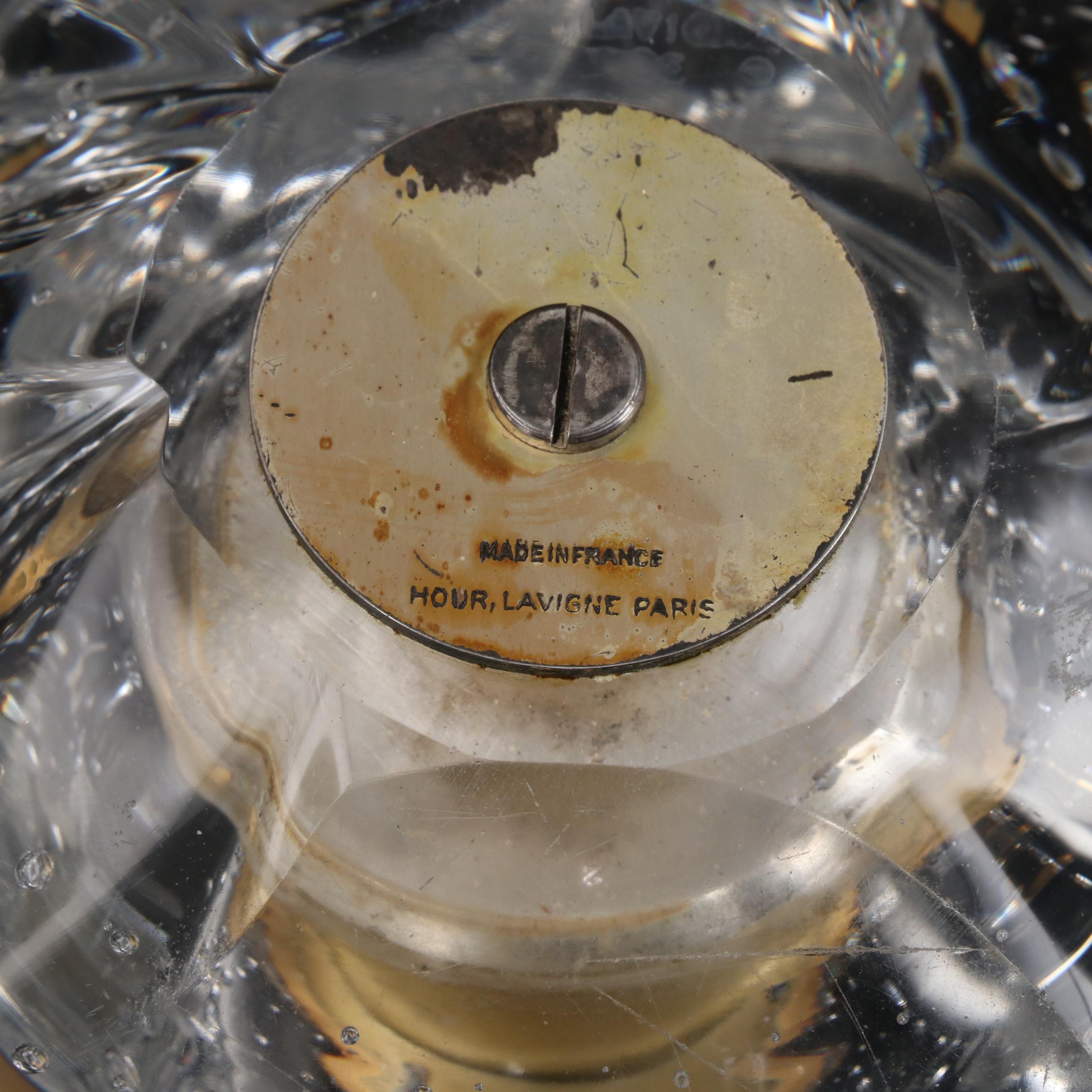 Brock French Crystal Desk Clock, Early to Mid 20th Century