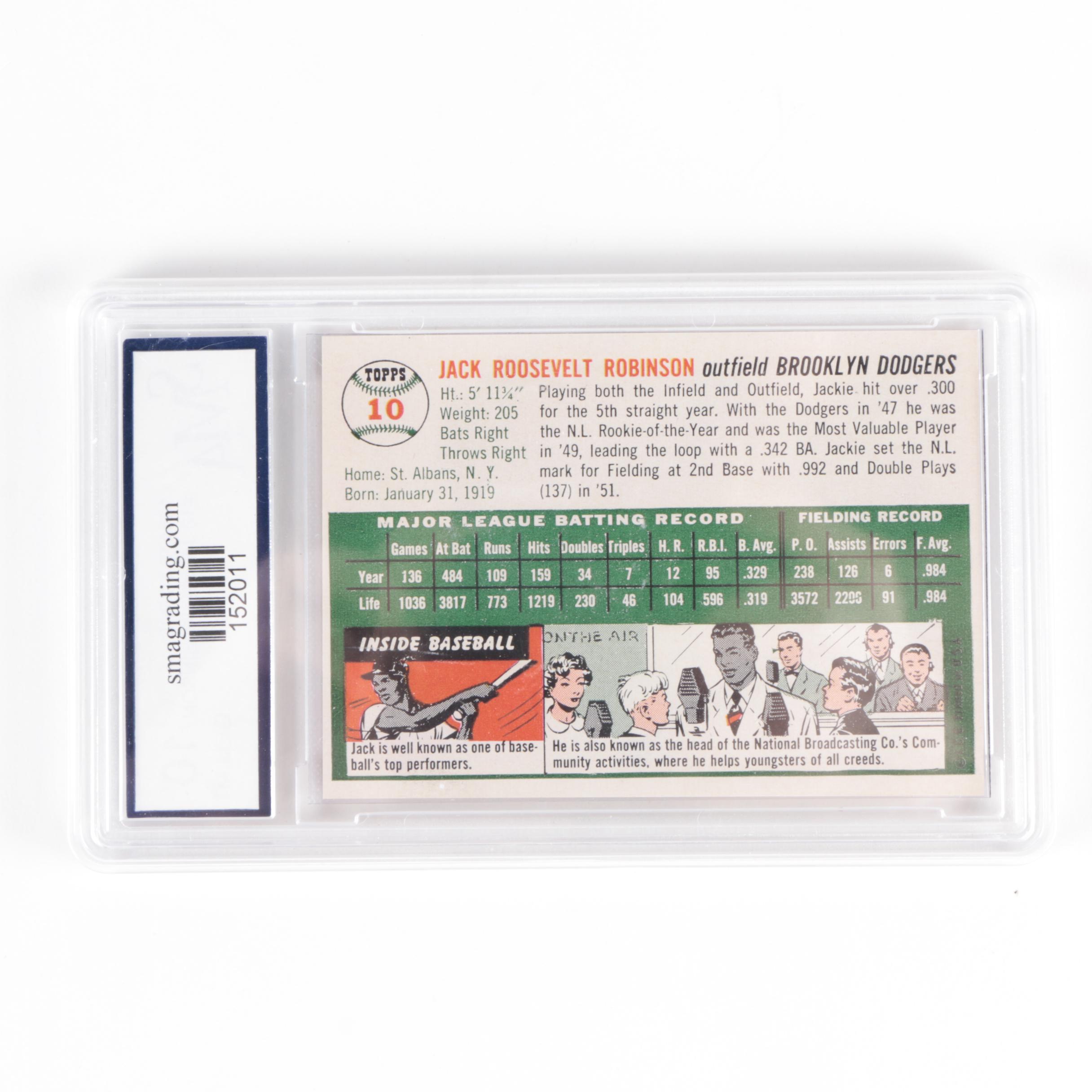 1954 Jackie Robinson Topps #10 Sports Illustrated SMA Graded GEM MINT 10 Card