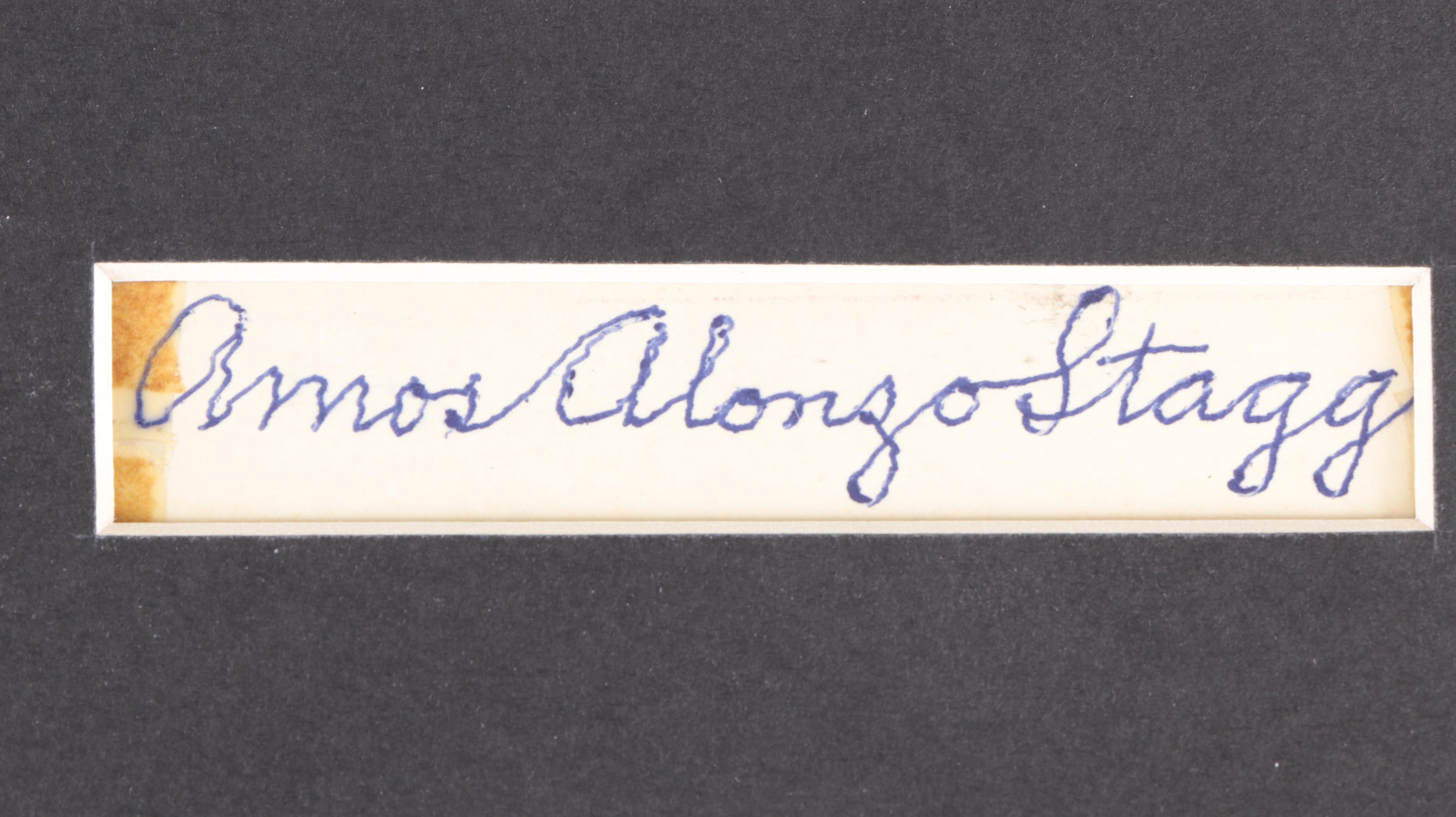 Amos Alonzo Stagg "University of Chicago Legendary Football Coach" Signature Cut