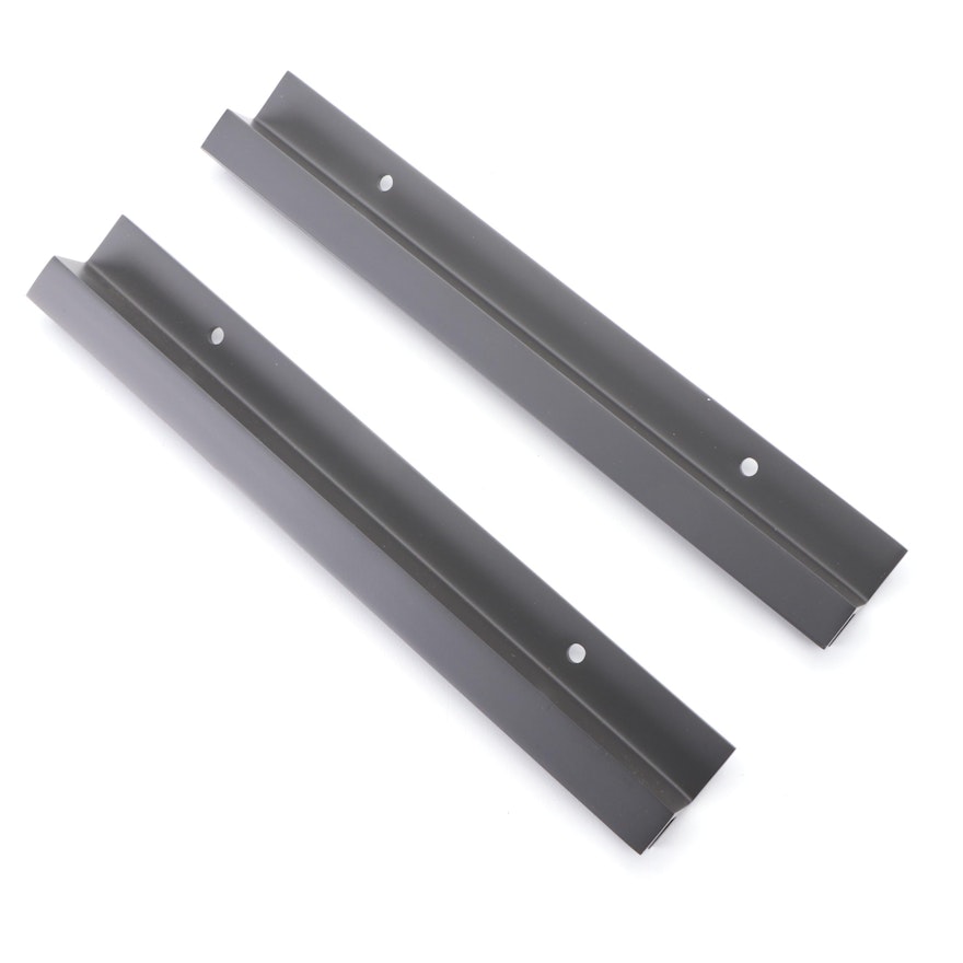 Rectangular Mirror Bracket Set in Matte Black Finish