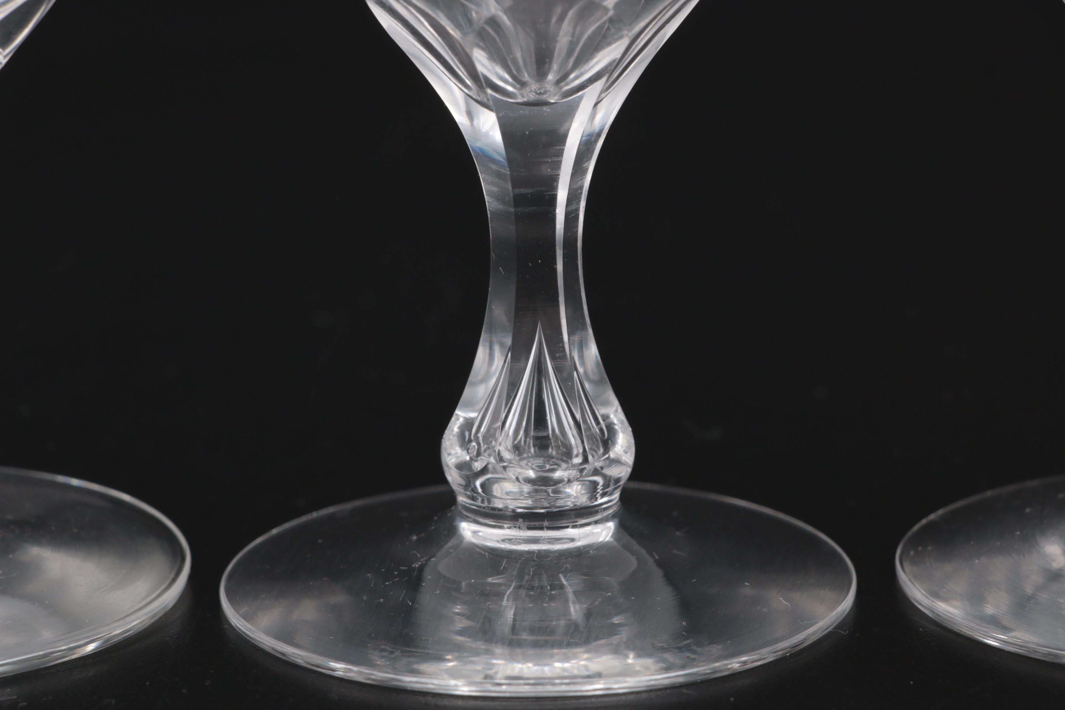 Orrefors "Coronation" Crystal Clarets and Cordial Glasses, Mid-20th Century