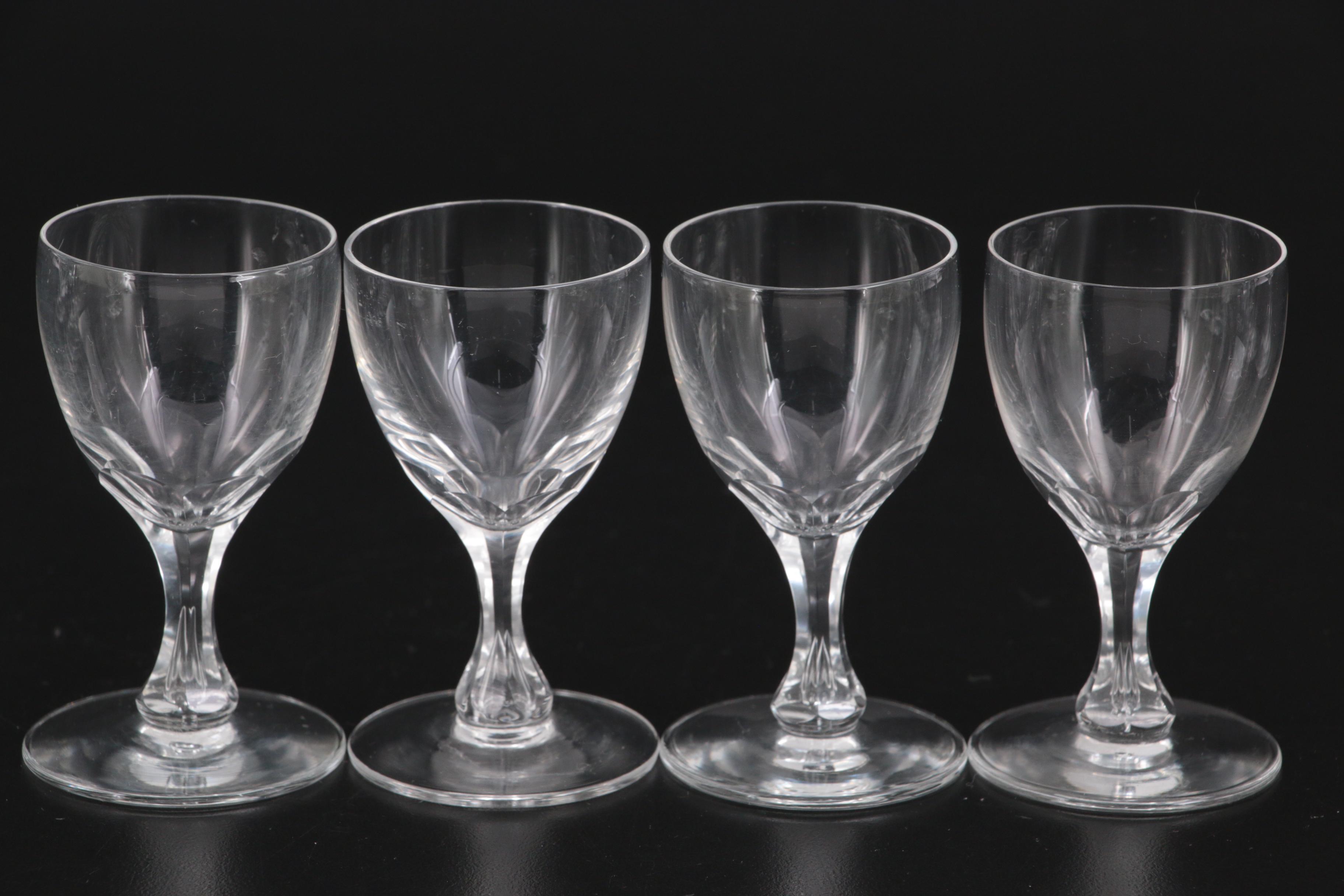 Orrefors "Coronation" Crystal Clarets and Cordial Glasses, Mid-20th Century