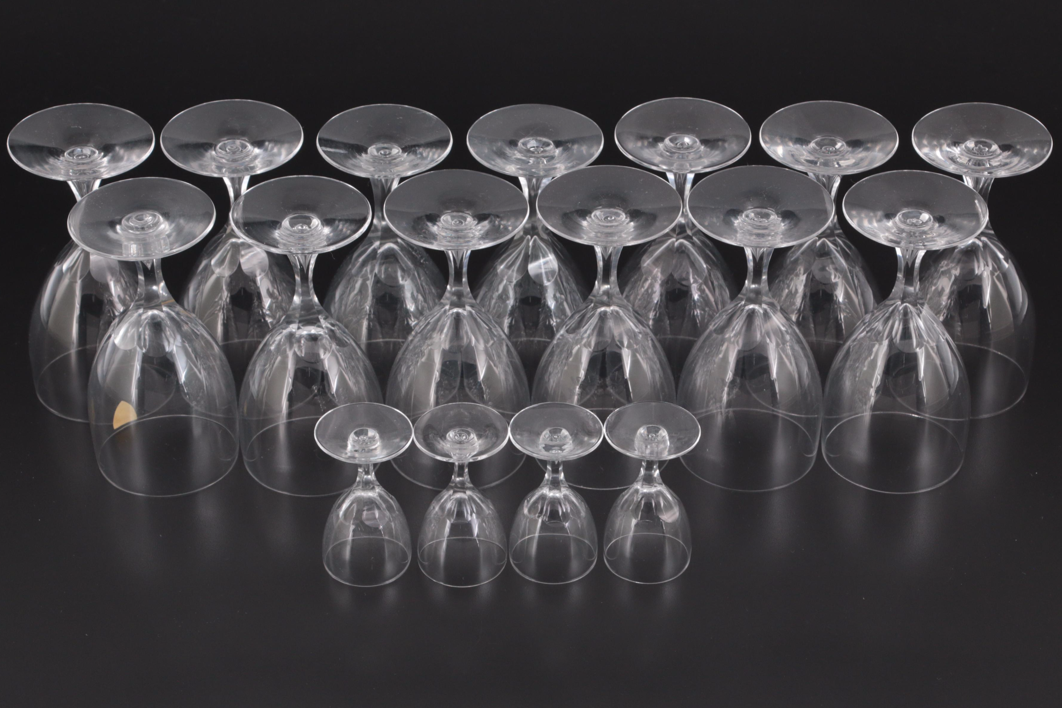 Orrefors "Coronation" Crystal Clarets and Cordial Glasses, Mid-20th Century