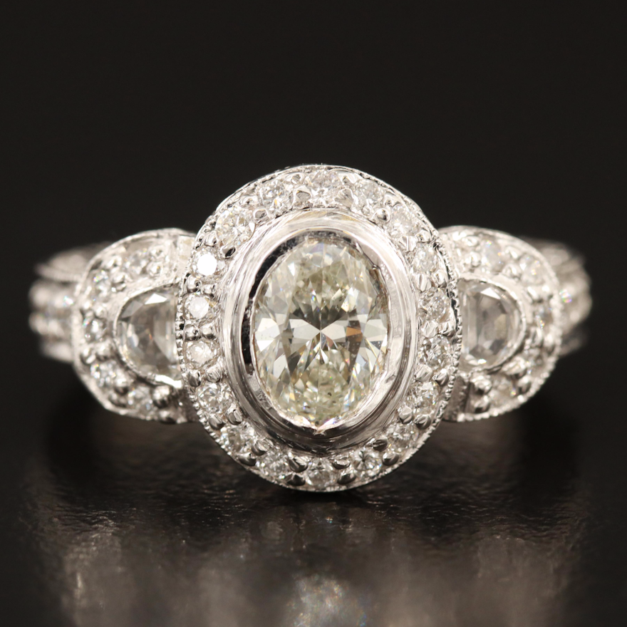 Le Vian 14K Diamond Ring with 1.03 CT Center