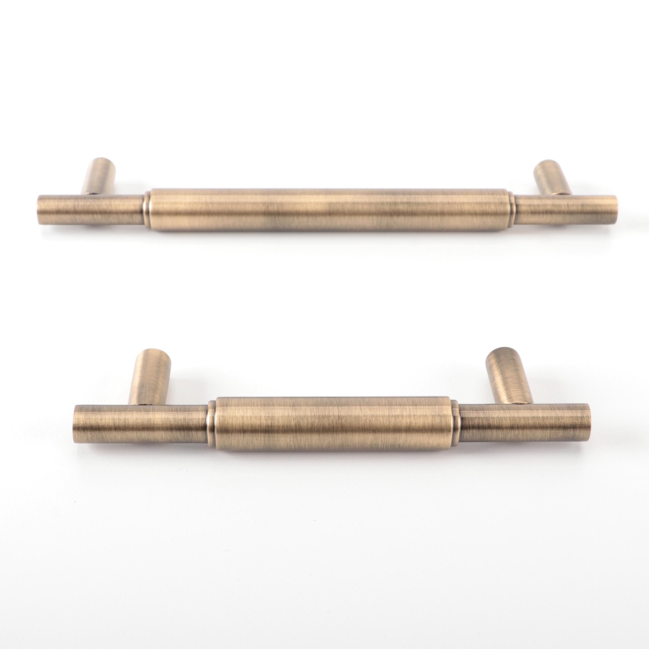 3.75" and 6" Solid Brass Cabinet Pulls in Antique Brass Finish