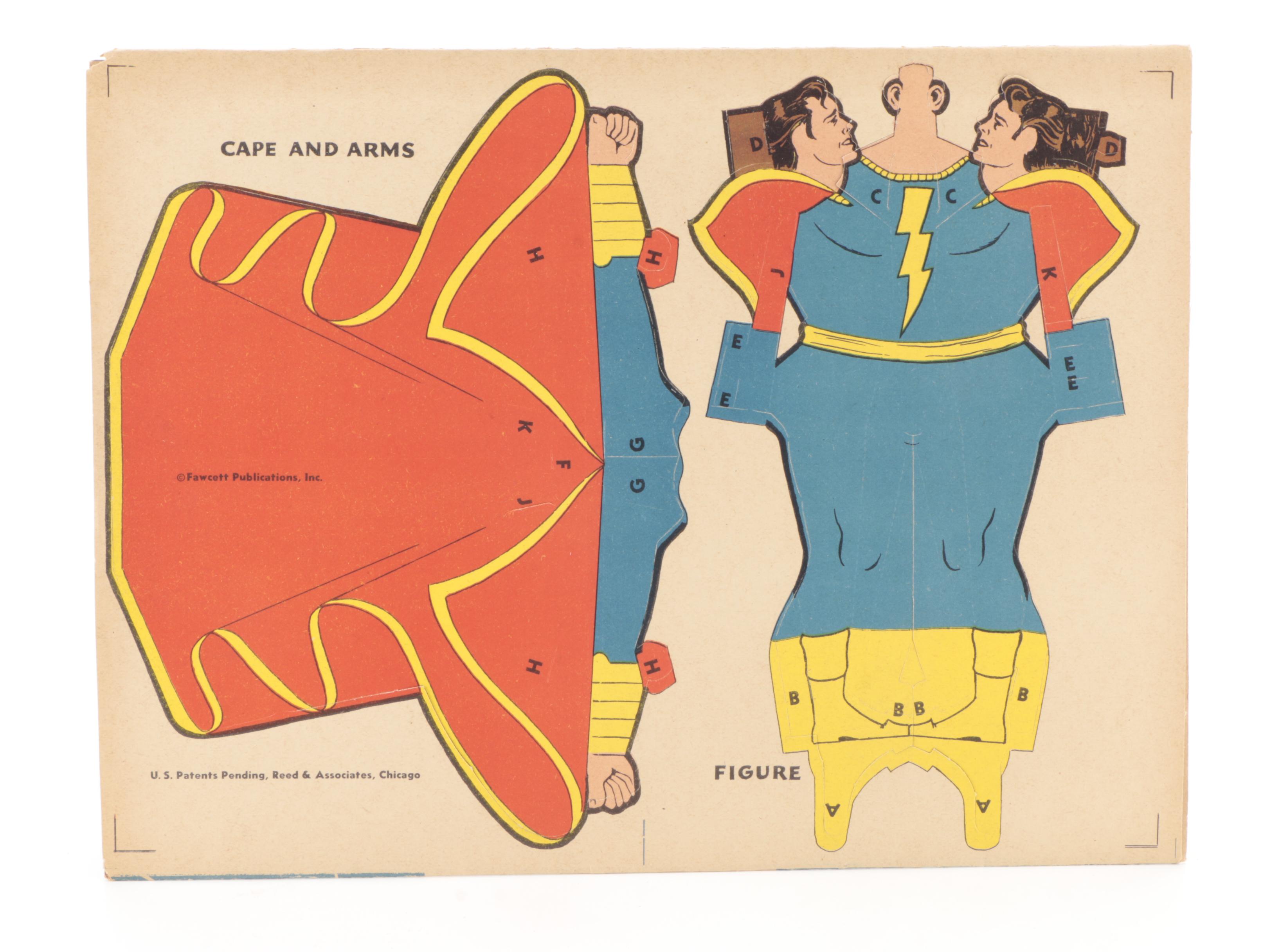 Flying Captain Marvel, The 3 Famous Flying Marvels Paper Toys, 1945