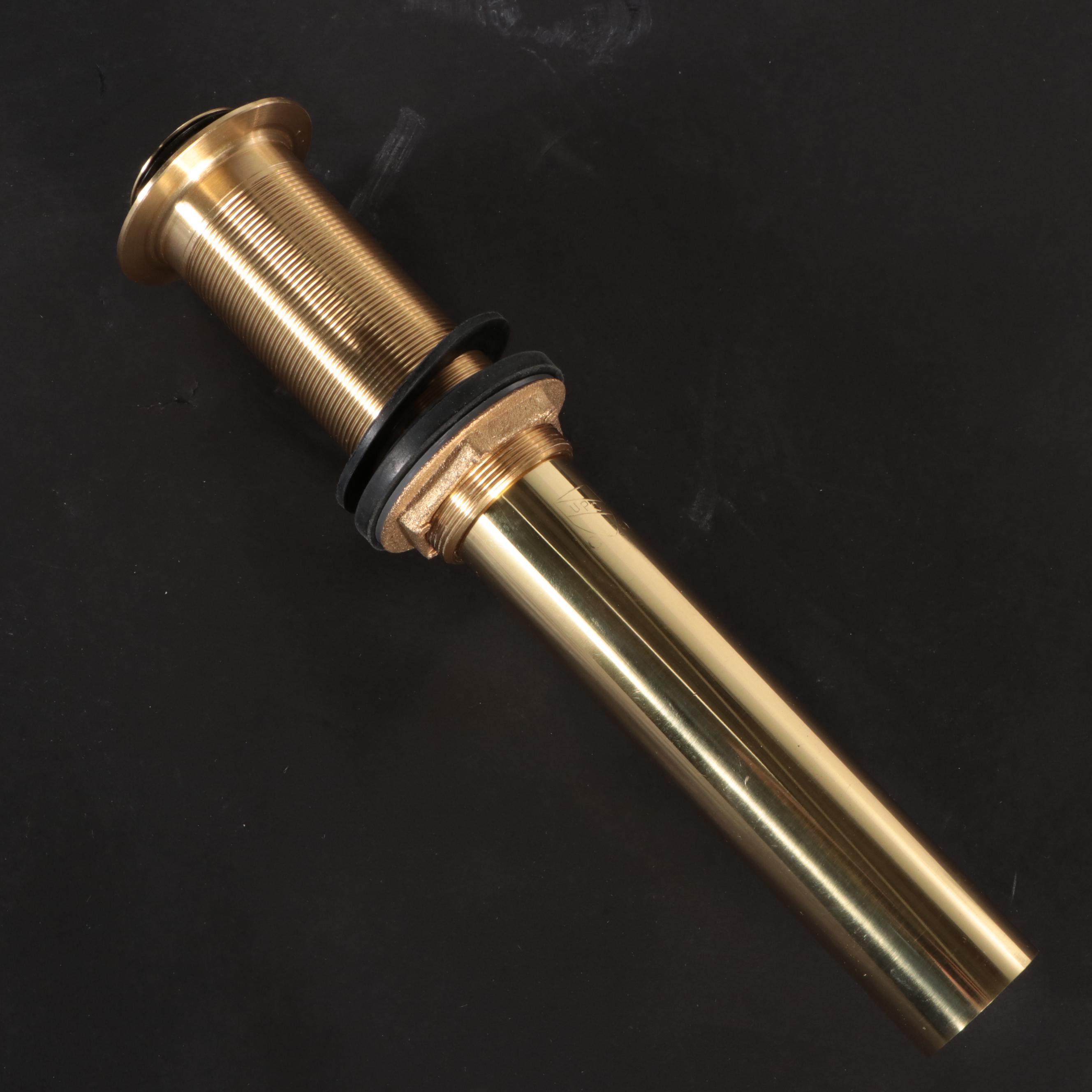 Oval Fireclay Vessel Sinks with Polished Brass Finish Pop-Up Bathroom Drain