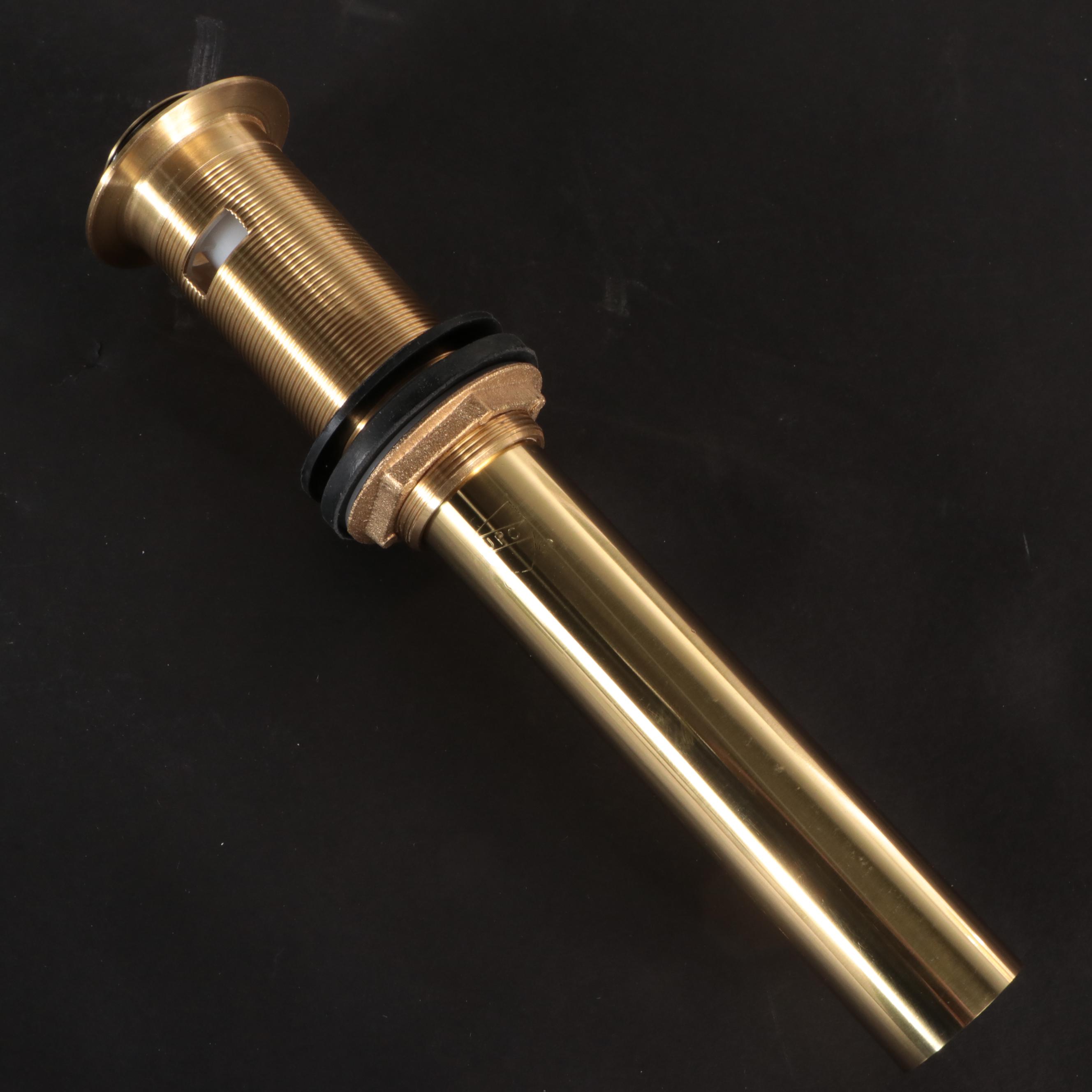 Oval Fireclay Vessel Sinks with Polished Brass Finish Pop-Up Bathroom Drain