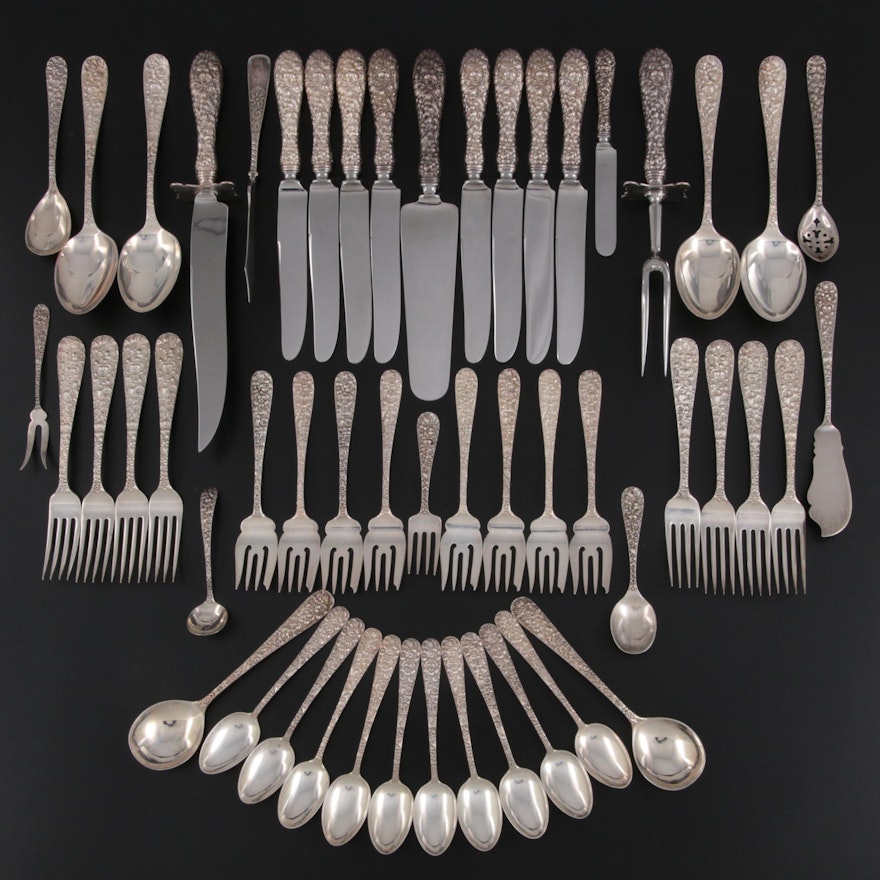 Kirk Stieff "Rose" Sterling Silver Flatware and Serving Utensils