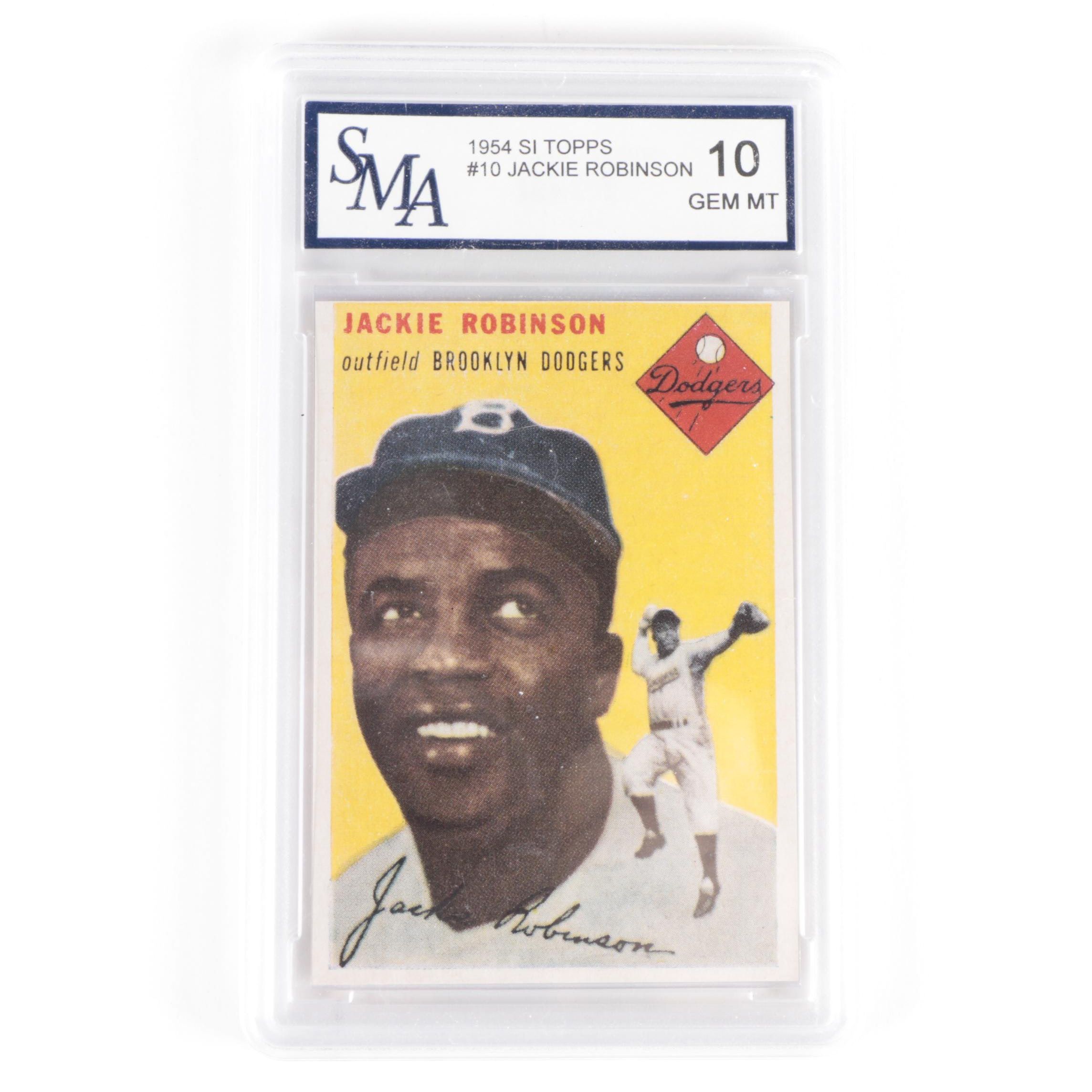 1954 Jackie Robinson Topps #10 Sports Illustrated SMA Graded GEM MINT 10 Card