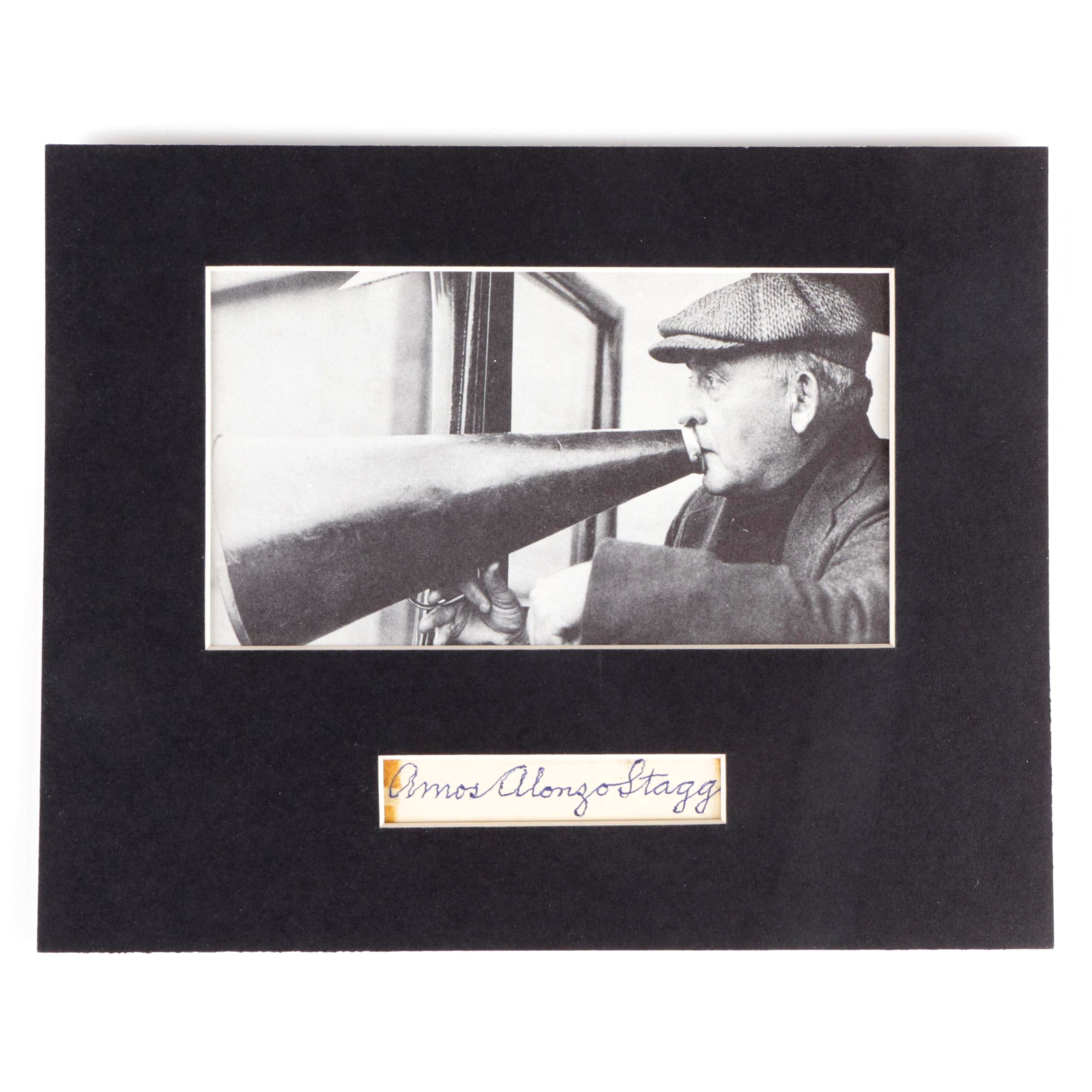 Amos Alonzo Stagg "University of Chicago Legendary Football Coach" Signature Cut