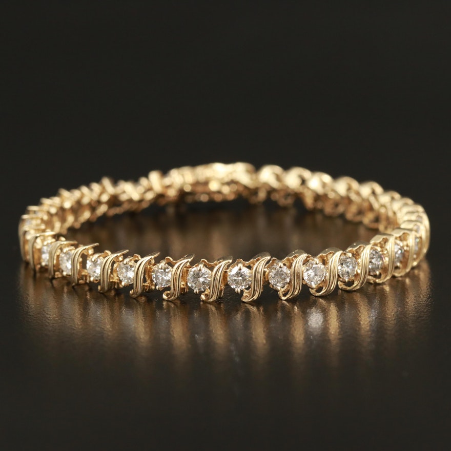 14K 5.07 CTW Diamond S Link Bracelet