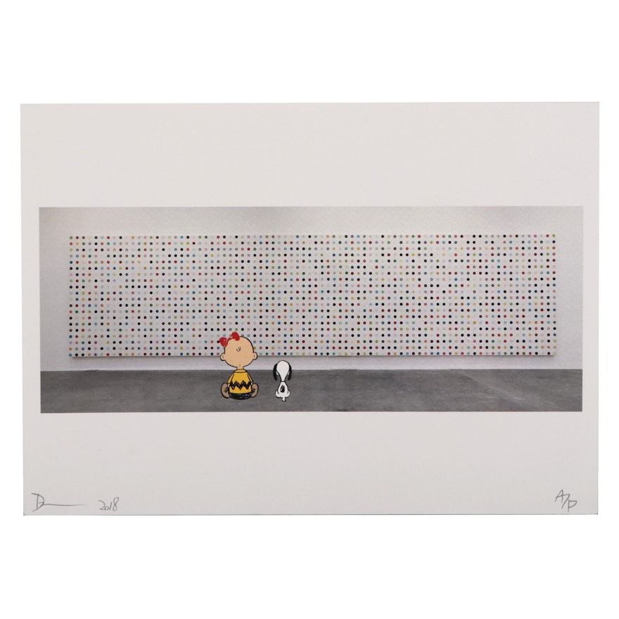 Death NYC Graphic Print of Charlie Brown and Snoopy, 21st Century