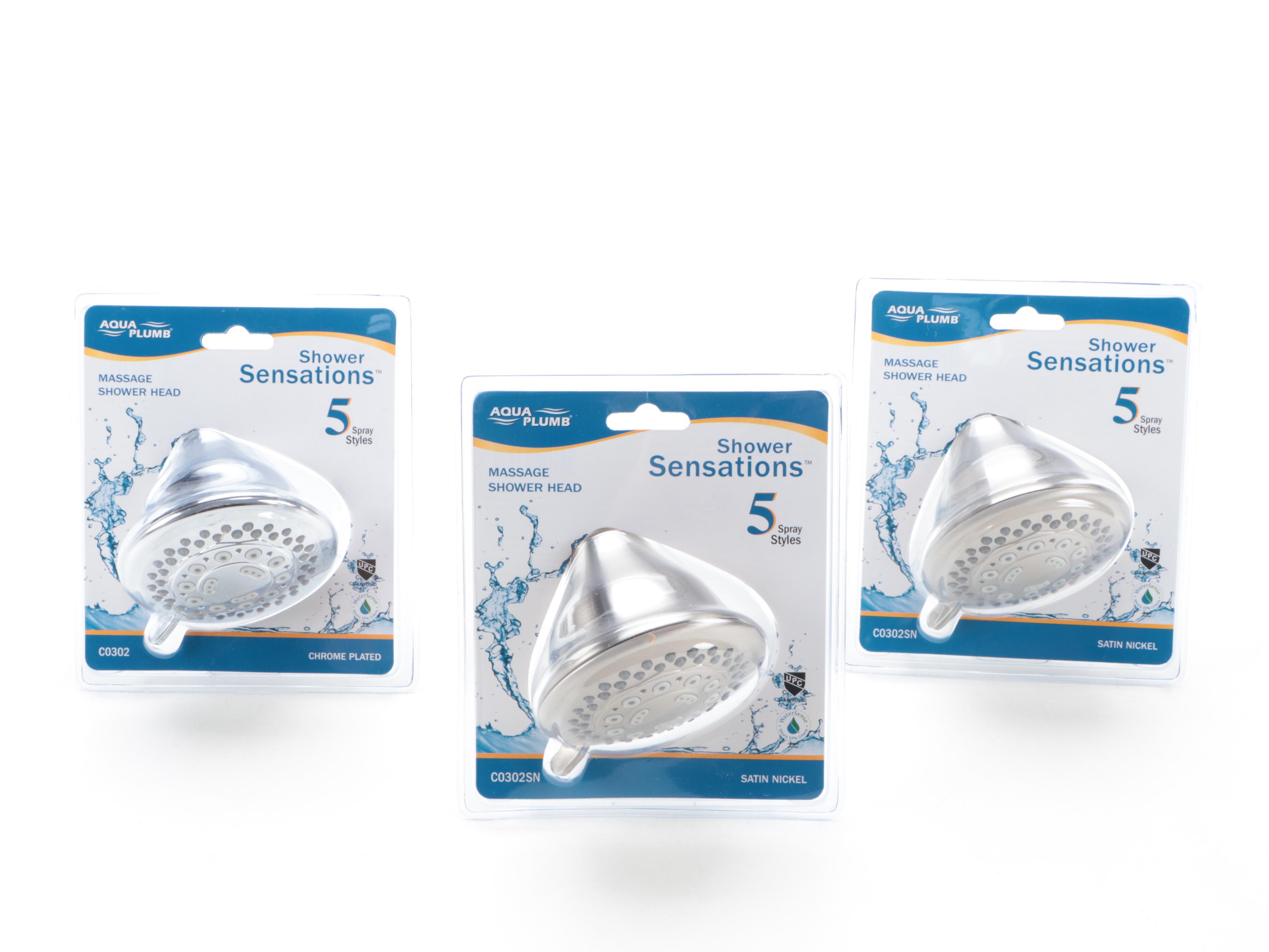 Chrome Towel Bars and Toilet Paper Holders with Massage Showerheads