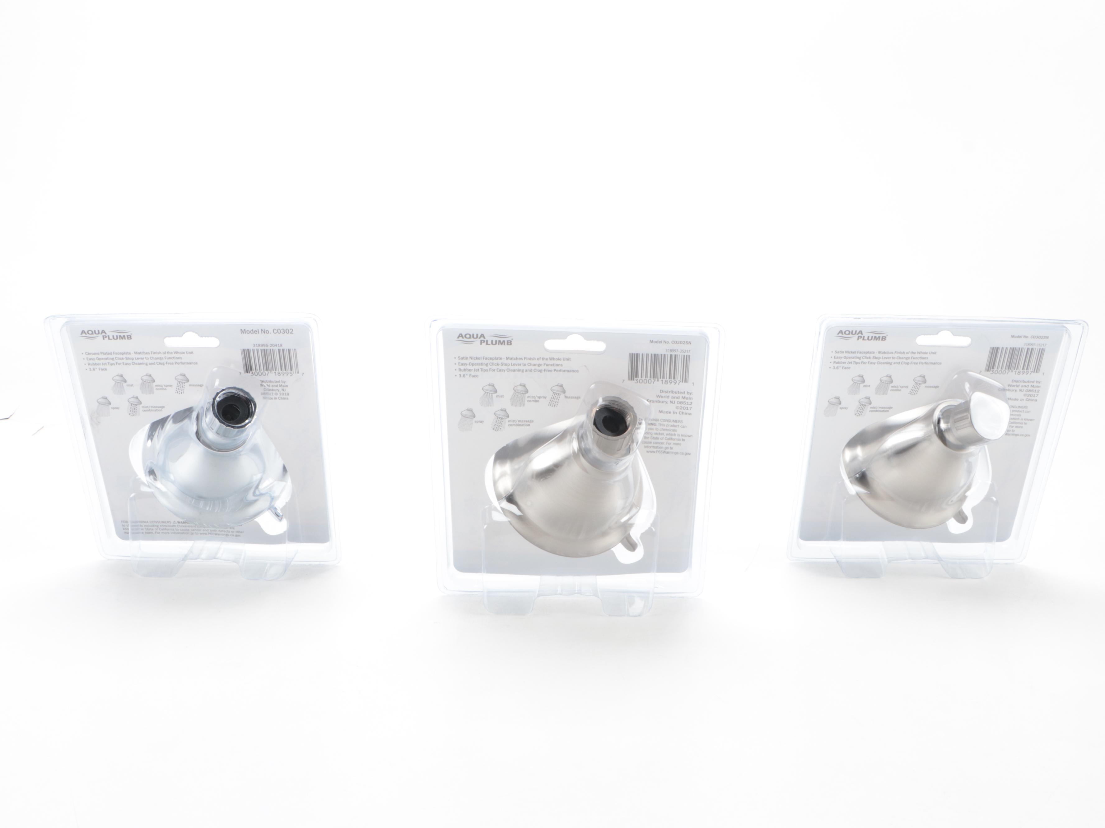 Chrome Towel Bars and Toilet Paper Holders with Massage Showerheads