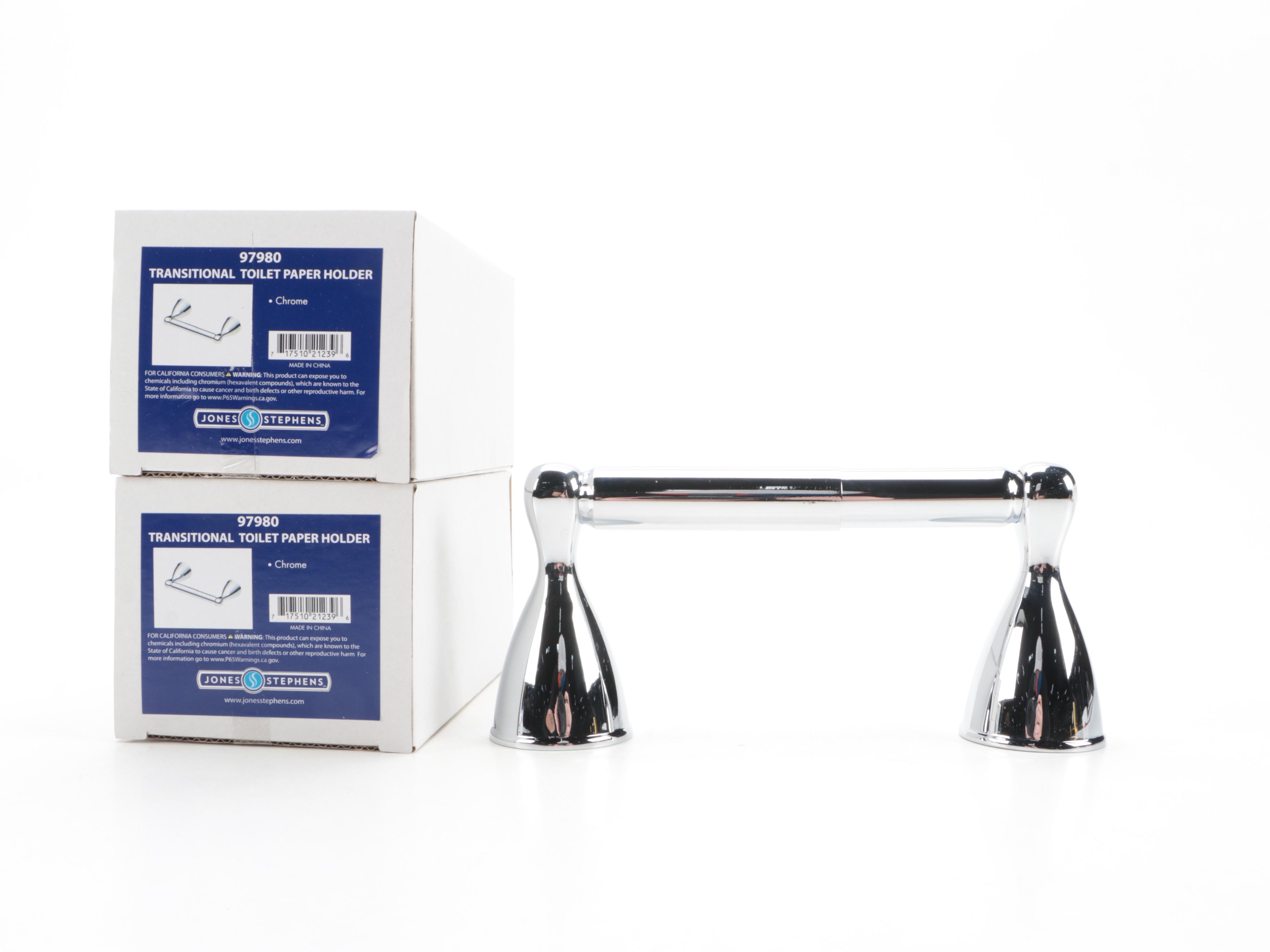 Chrome Towel Bars and Toilet Paper Holders with Massage Showerheads