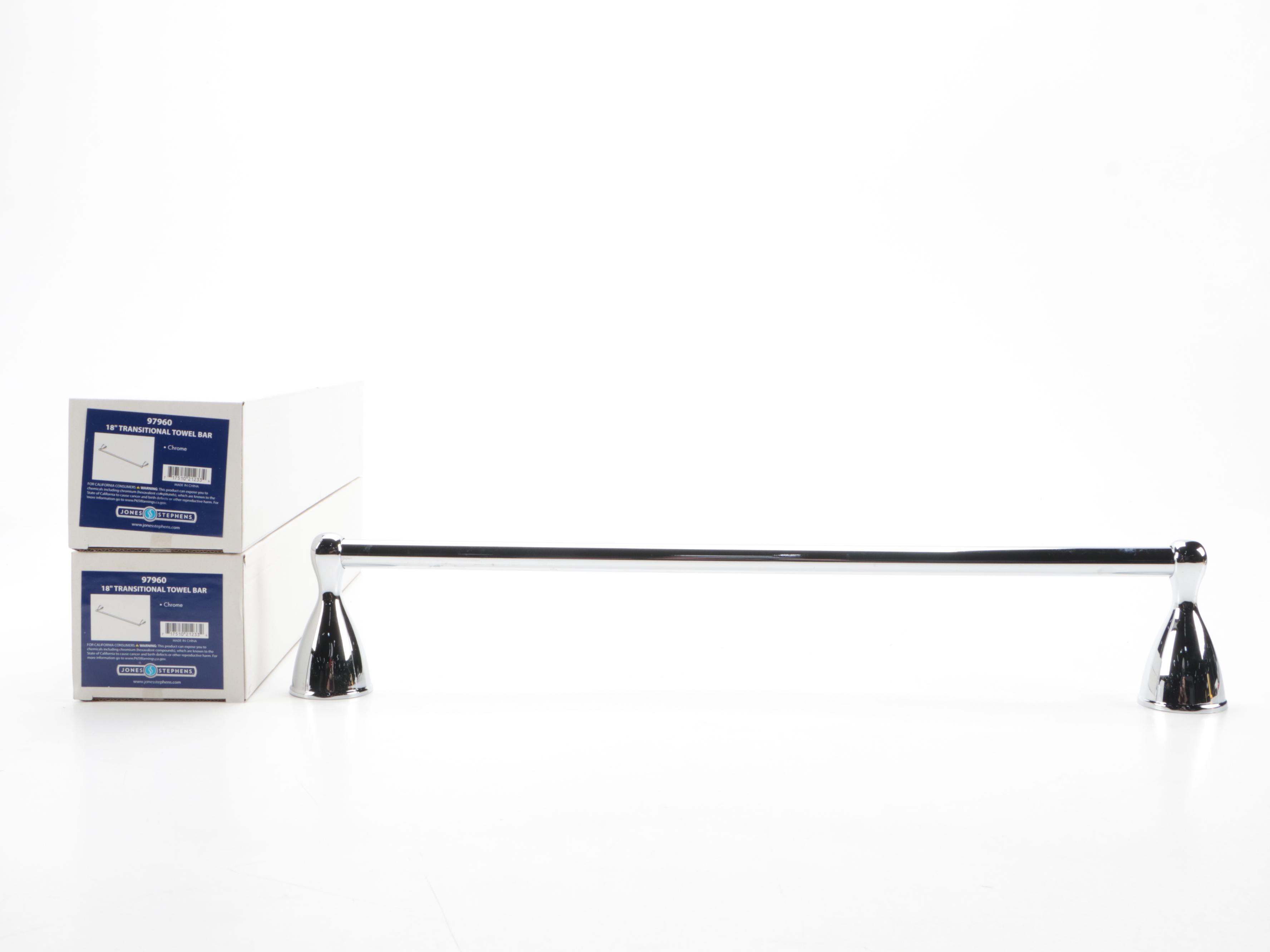 Chrome Towel Bars and Toilet Paper Holders with Massage Showerheads