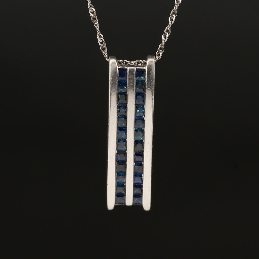 14K Sapphire Pendant Necklace