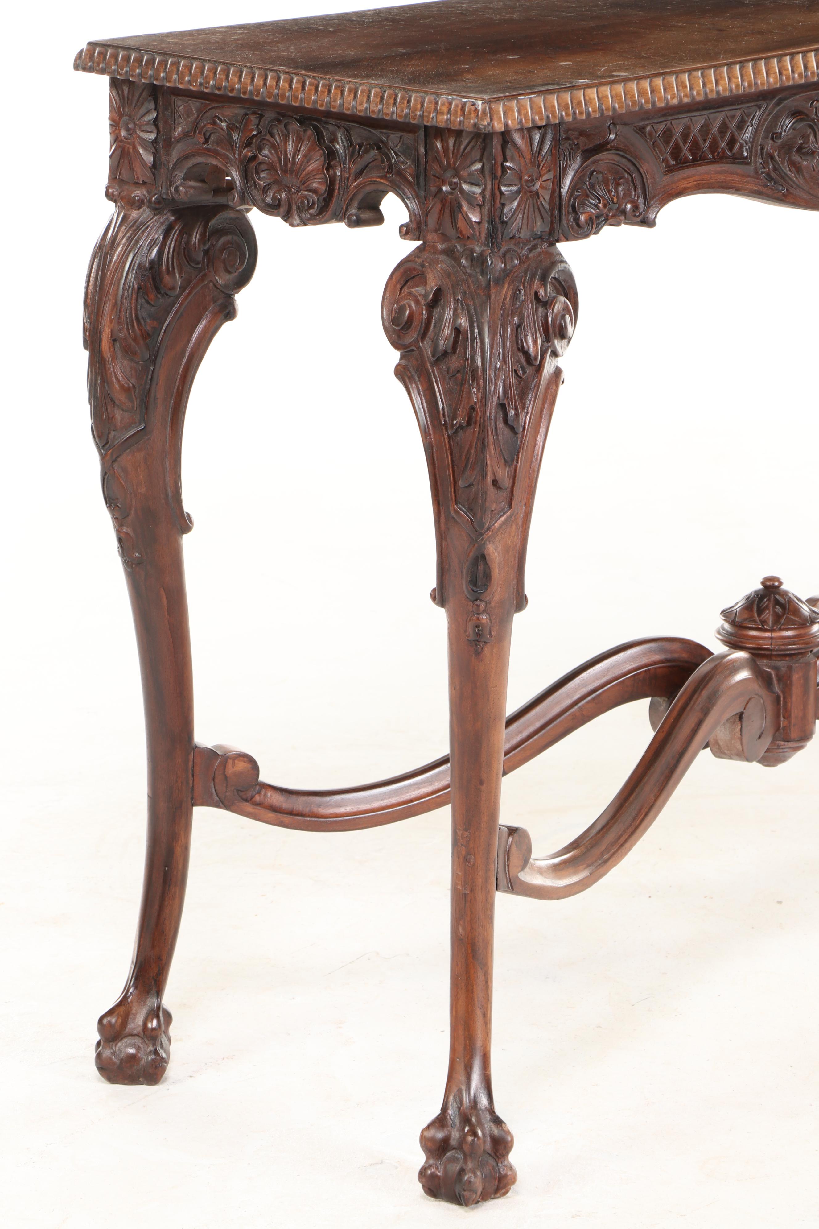 H. Herrmann Furniture Co. Chippendale Style Walnut Console Table